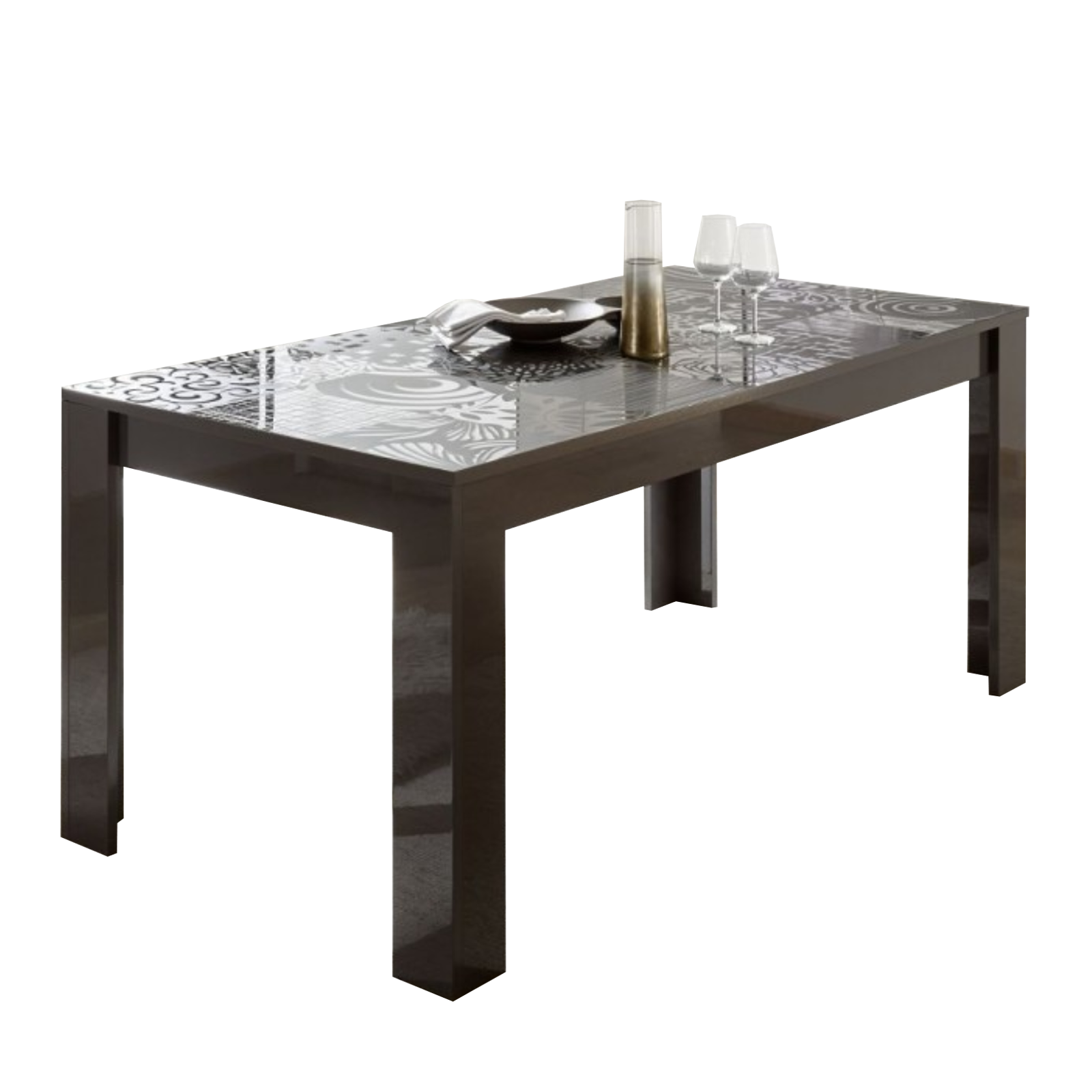 Tavolo allungabile moderno "Miro" in legno serigrafato cm 137/185x90 79h