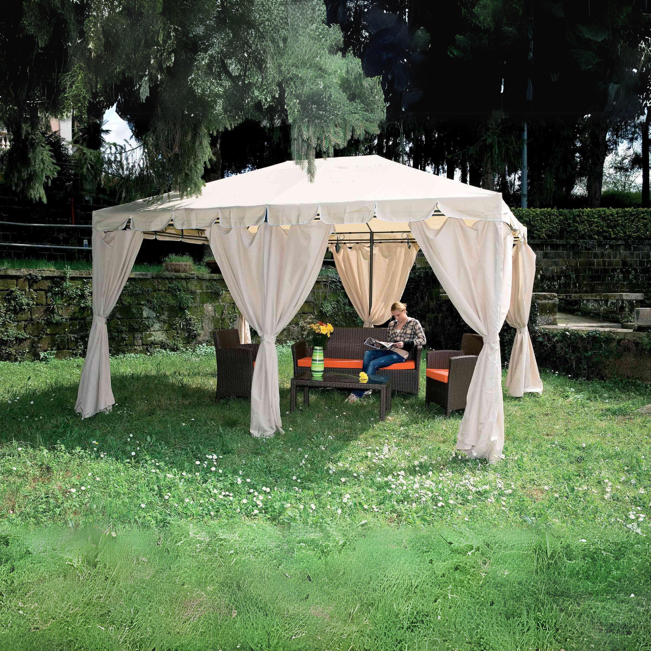 Gazebo da giardino in acciaio "Armonia" cm 300x400