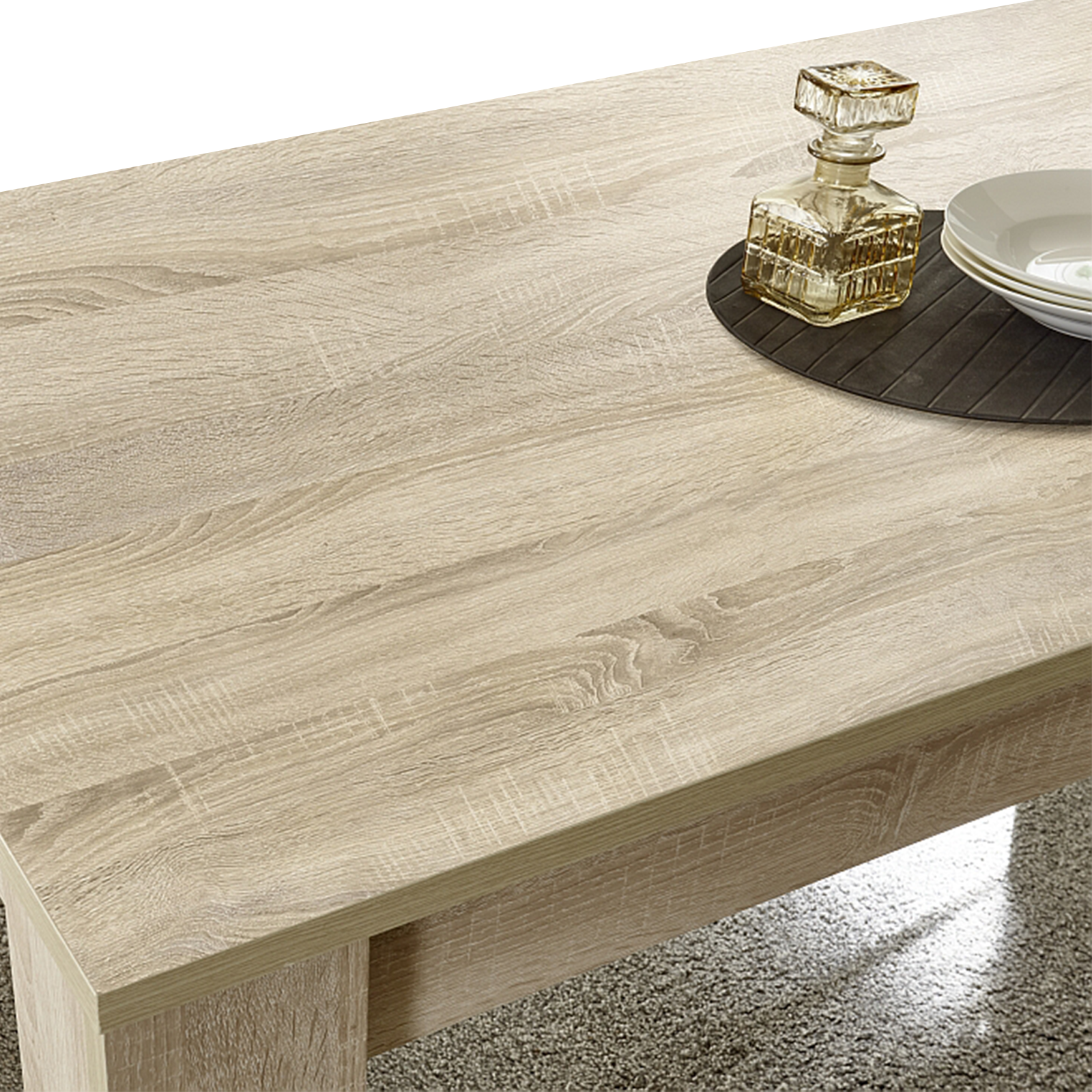Tavolino basso da soggiorno "Dama" in legno di rovere cm 122x65 45h