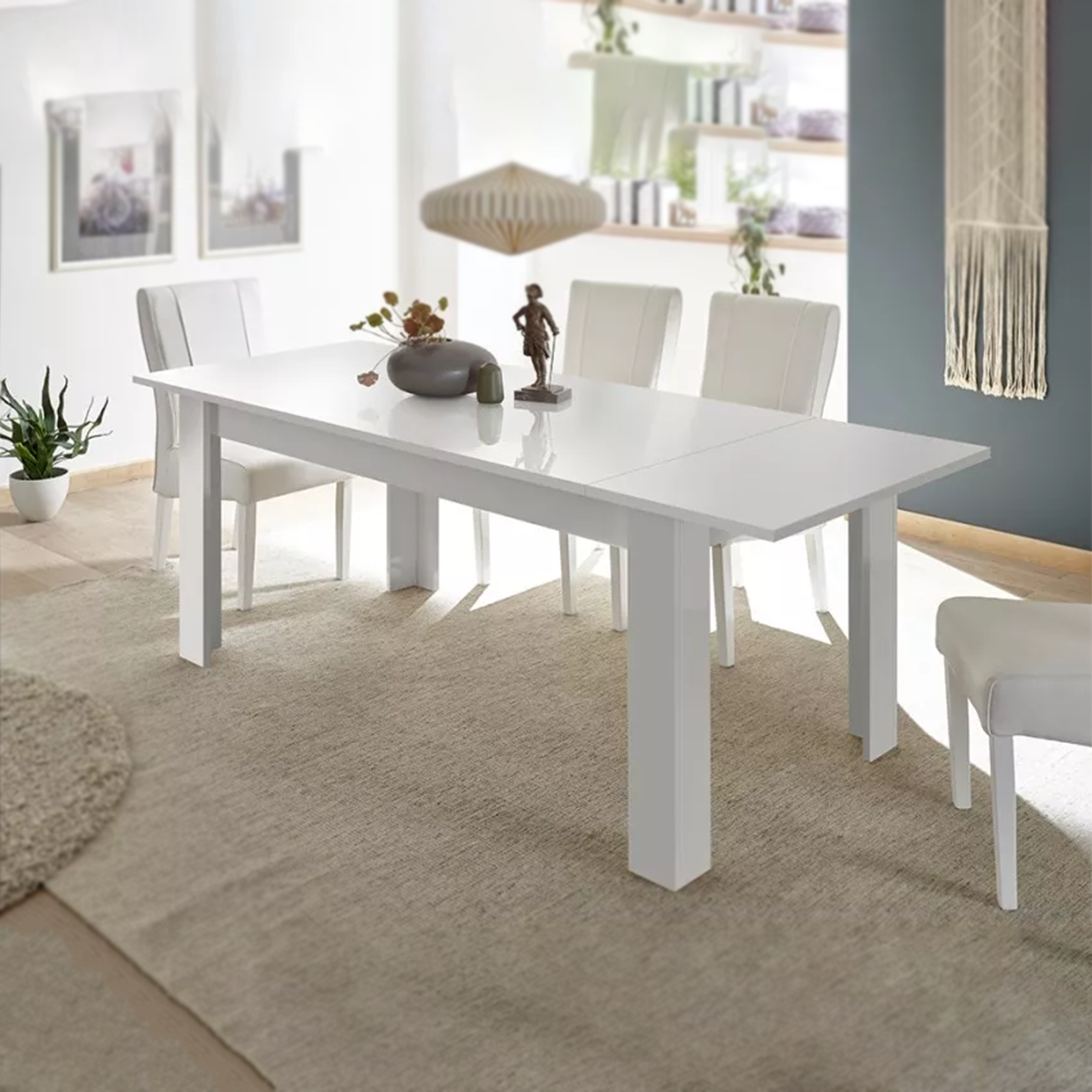 Tavolo allungabile moderno "Dama" in legno rovere cm 137/185x90 79h