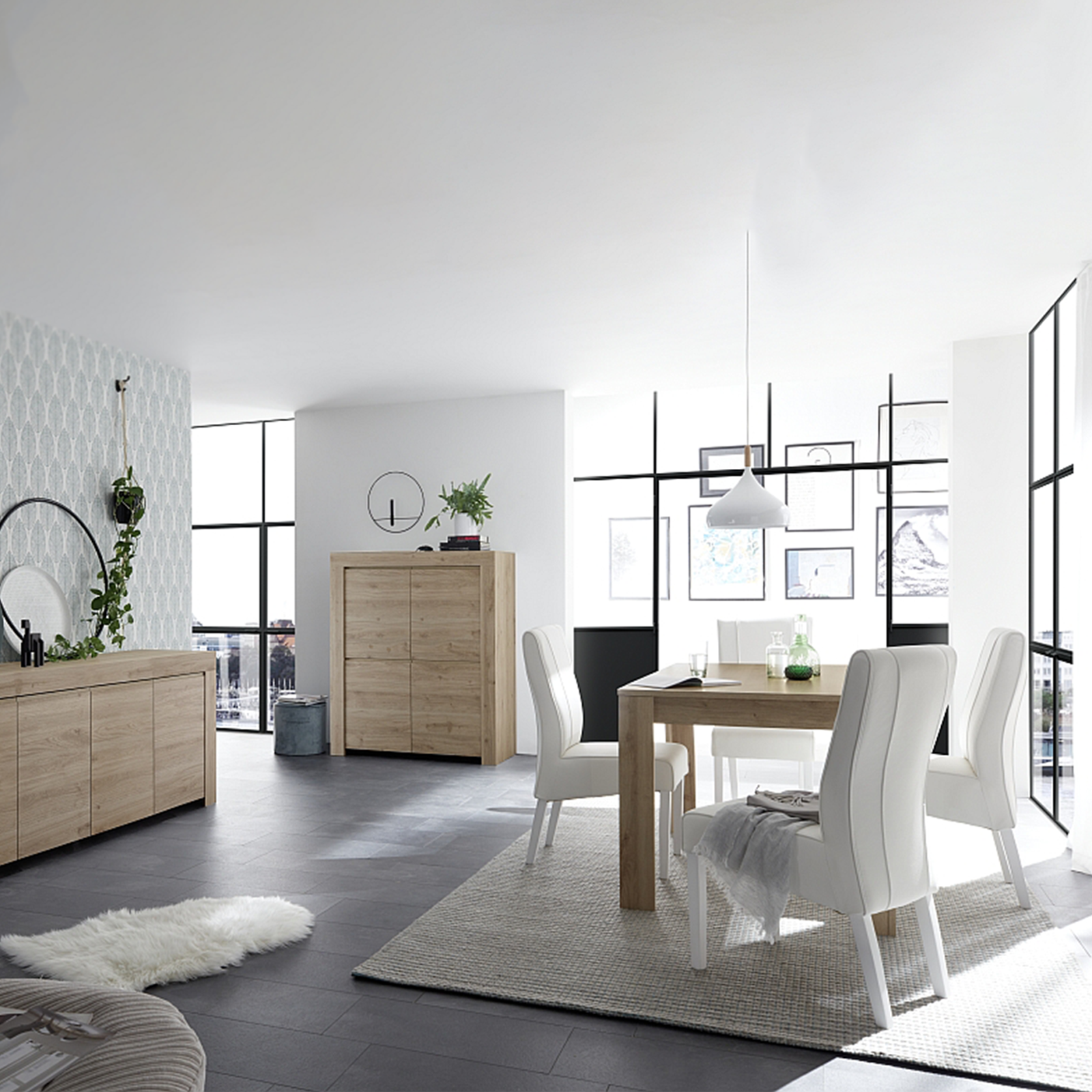 Tavolo allungabile moderno "Dama" in legno rovere cm 137/185x90 79h