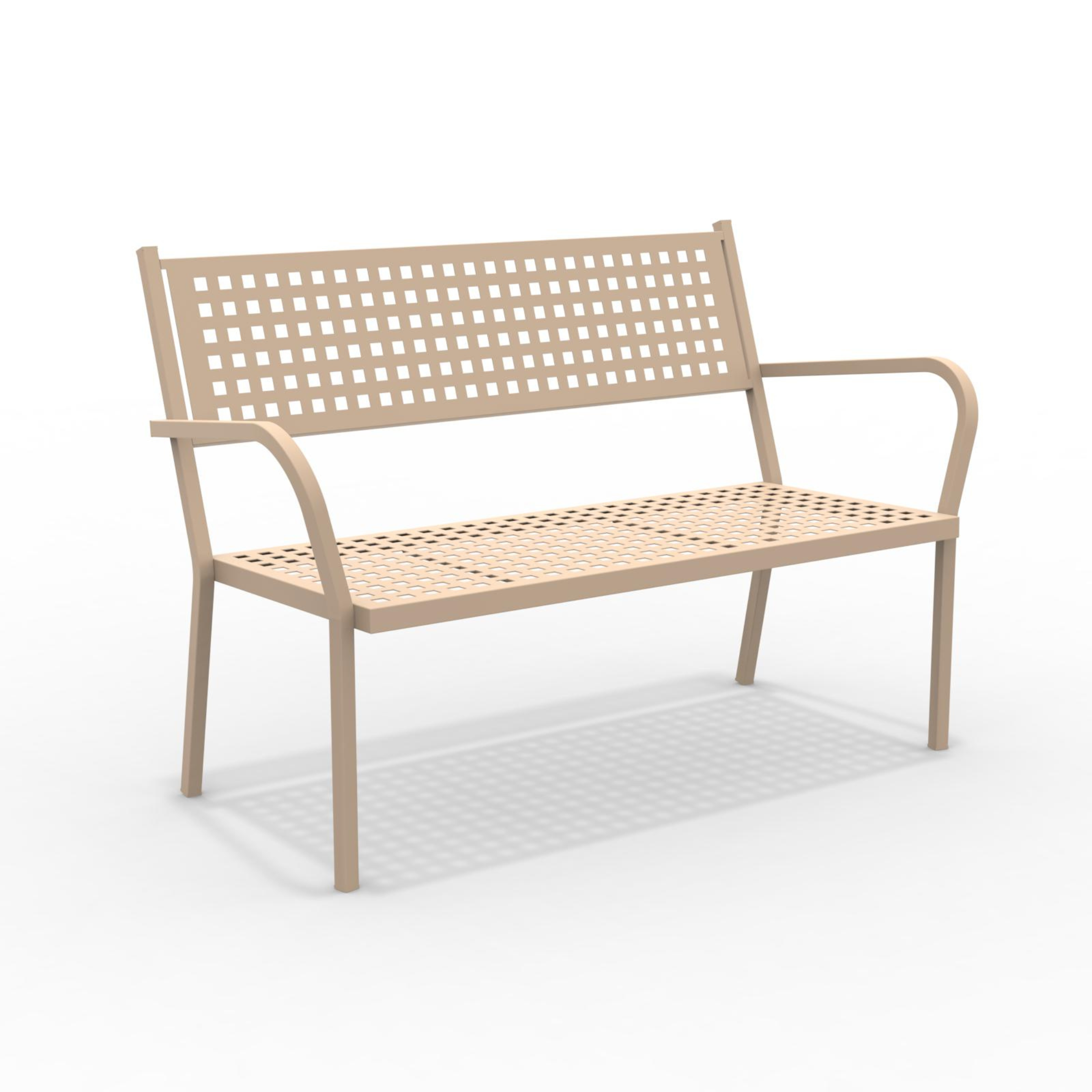 Panca in metallo da giardino "Alice1" divano impilabile con braccioli cm 148x53 85h