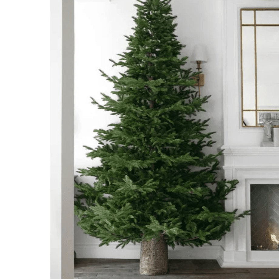 Base "Legnò" effetto tronco per albero di Natale con supporto in metallo - MondoViro