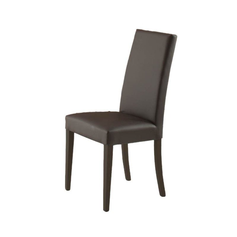 Set di sedie da pranzo "Nancy" imbottite in ecopelle con gambe in legno cm 47x47 101h - MondoViro