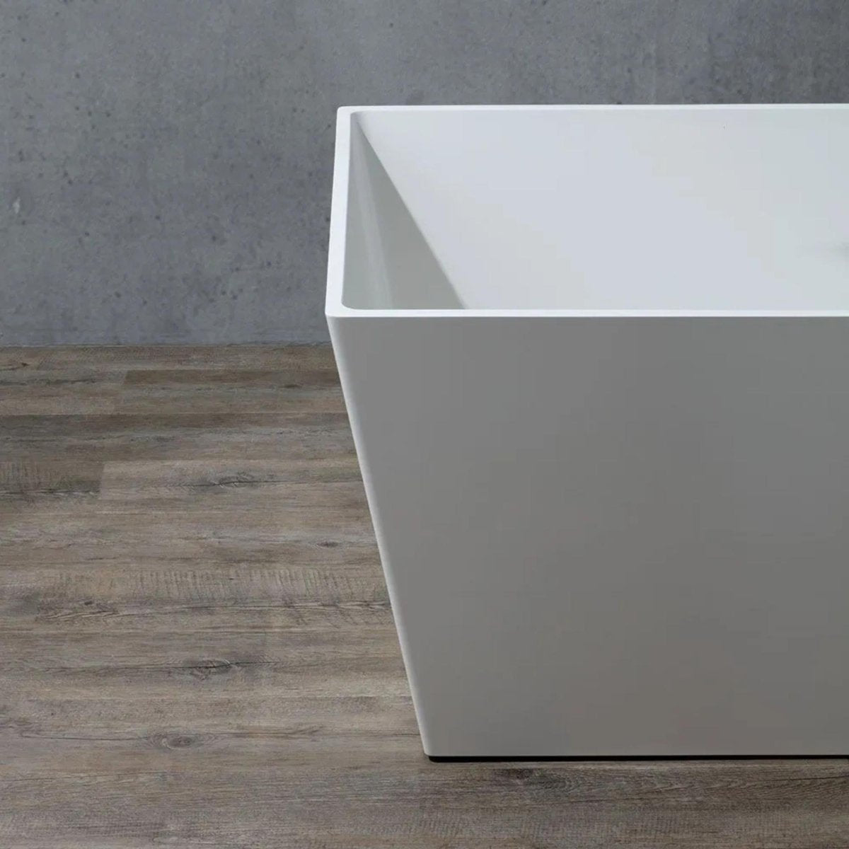 Vasca da bagno squadrata "Yoyo" autoportante in marmo ricomposto bianco cm 159x65 55h - MondoViro