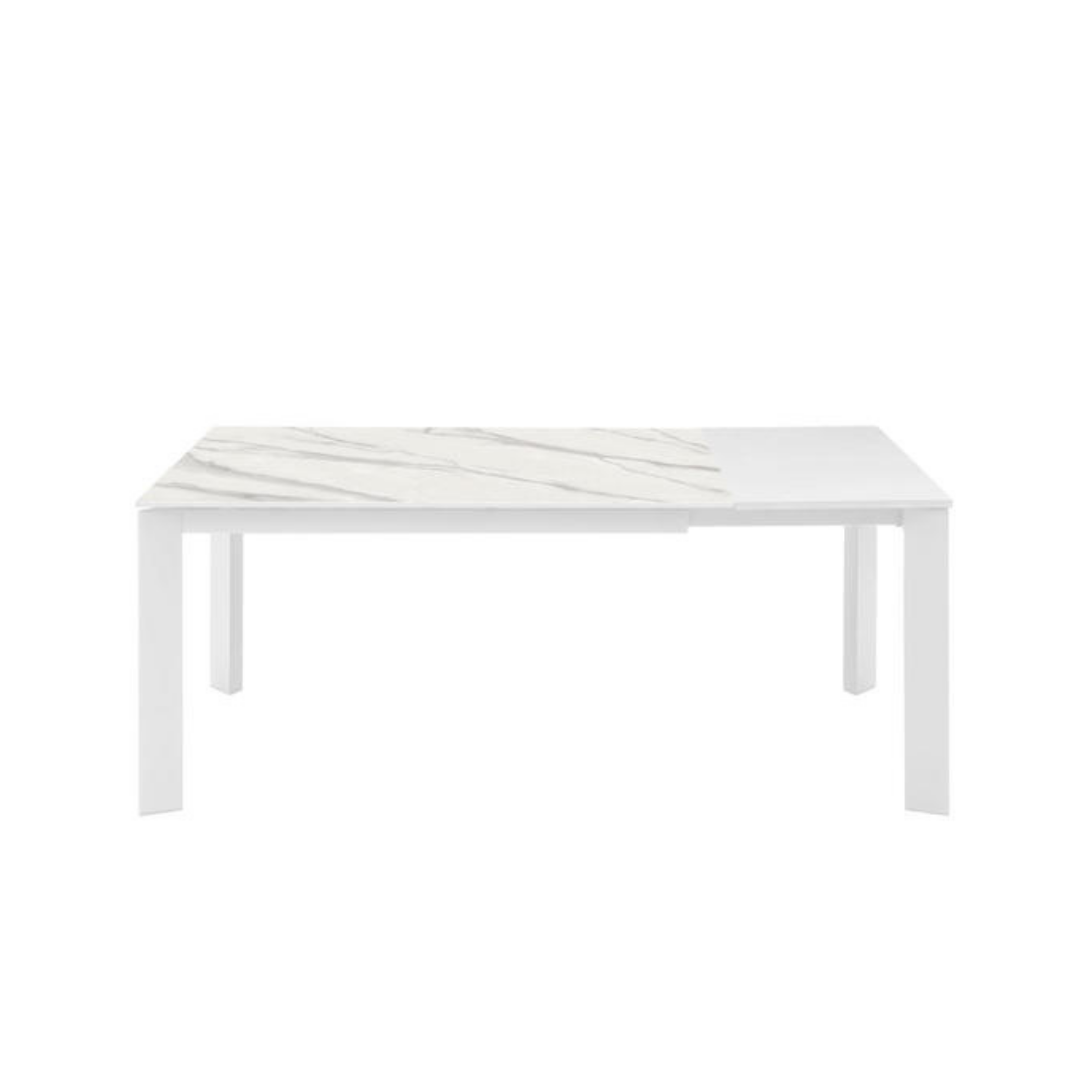 Tavolo allungabile marmo bianco moderno in ceramica "Eagle" cm 140/190x90 76h