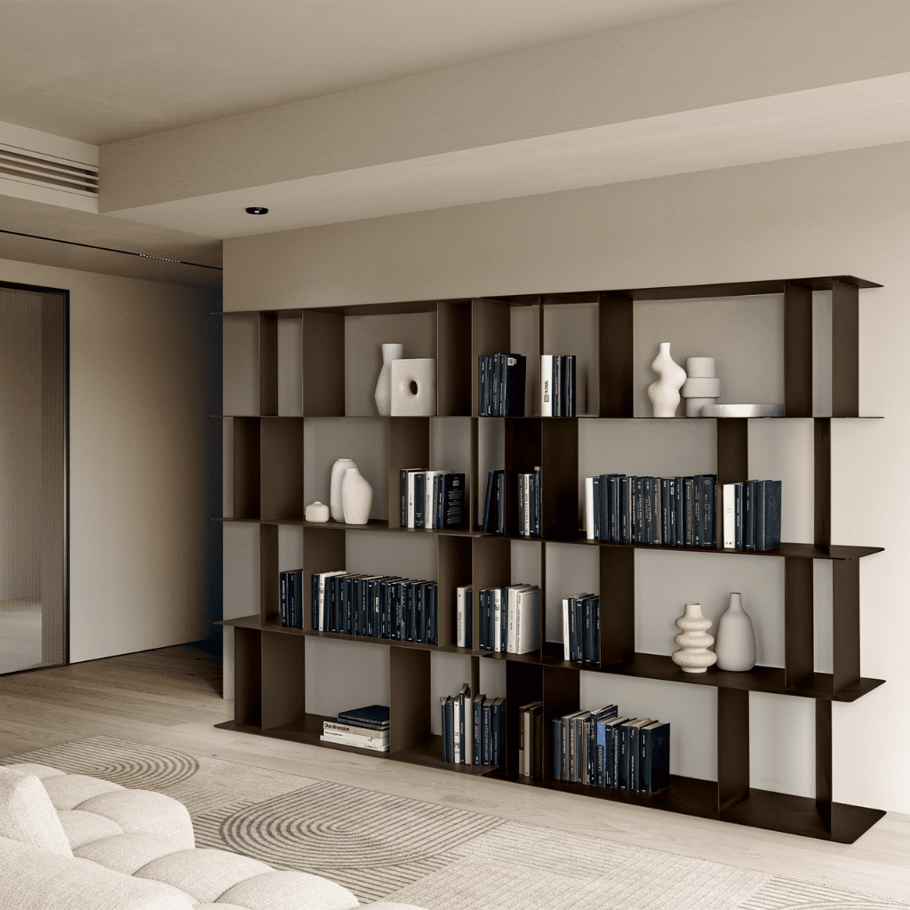 Libreria da tre ripiani "Bert" versatile e componibile in metallo cm 130x40 85h - MondoViro