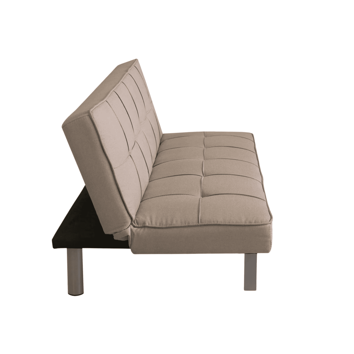 Divano prontoletto 3 posti "Evelin" in tessuto di lino con gambe in metallo cm 180x81 79h - MondoViro