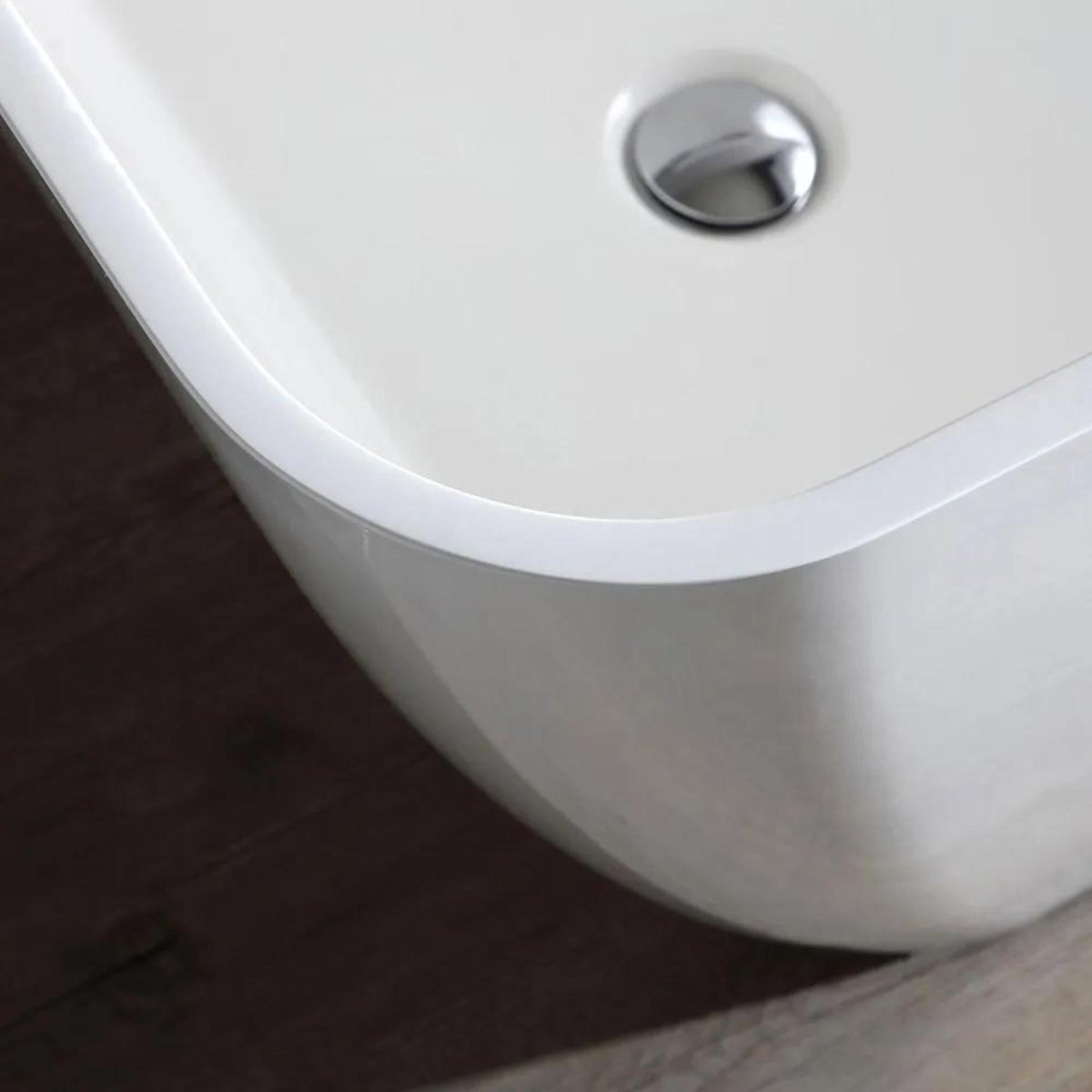 Vasca da bagno moderna freestanding "Silvi" in marmo bianco lucido 159x70,5 62h - MondoViro