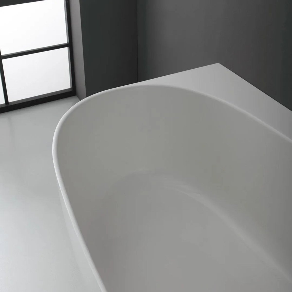 Vasca da bagno ovale "Siena" per appoggio a parete in resina di marmo cm 158x86 58h - MondoViro