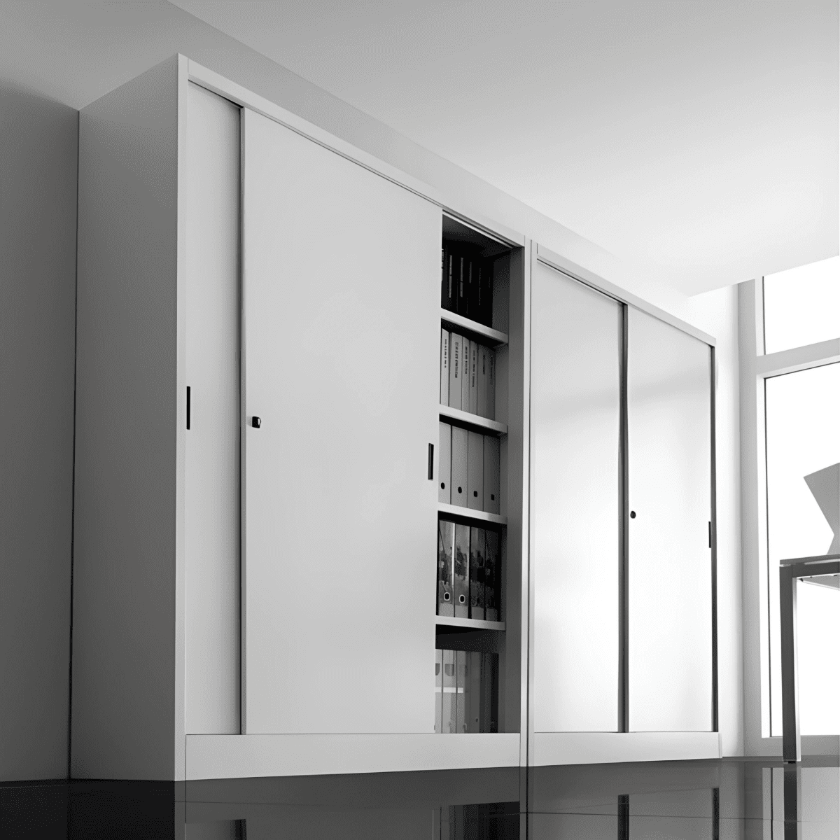 Armadio da ufficio a 2 ante battenti "Ars" in metallo con ripiani regolabili cm 100x45 200h - MondoViro