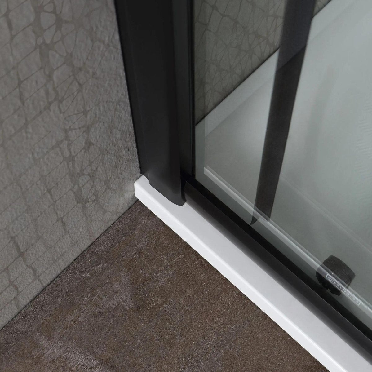 Box doccia quadrato "Cielo" in vetro trasparente con profilo nero opaco h 190 cm - MondoViro