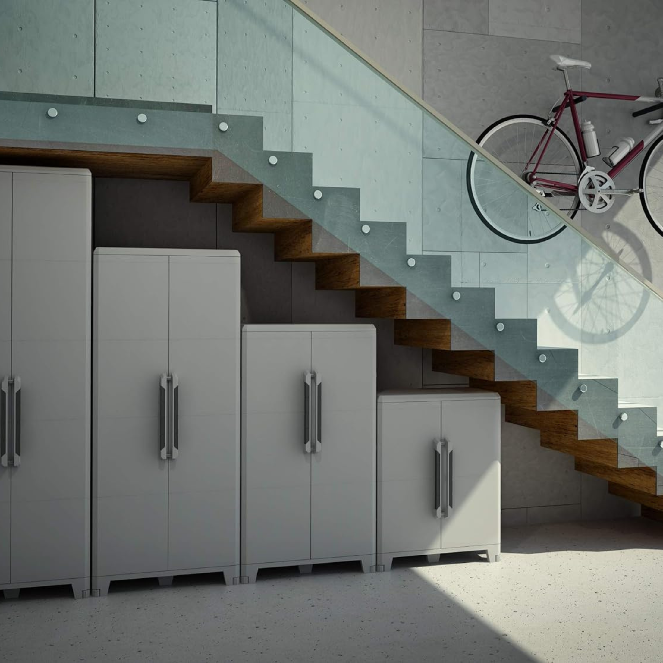 Armadio porta oggetti a 2 ante "Deva" in resina antiurto con ripiani