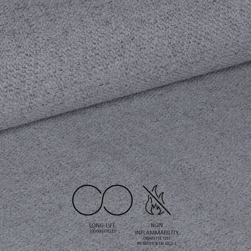 Set di sedie da pranzo "Simo" imbottite in tessuto ed ecopelle con gambe in metallo cm 52x60 87h