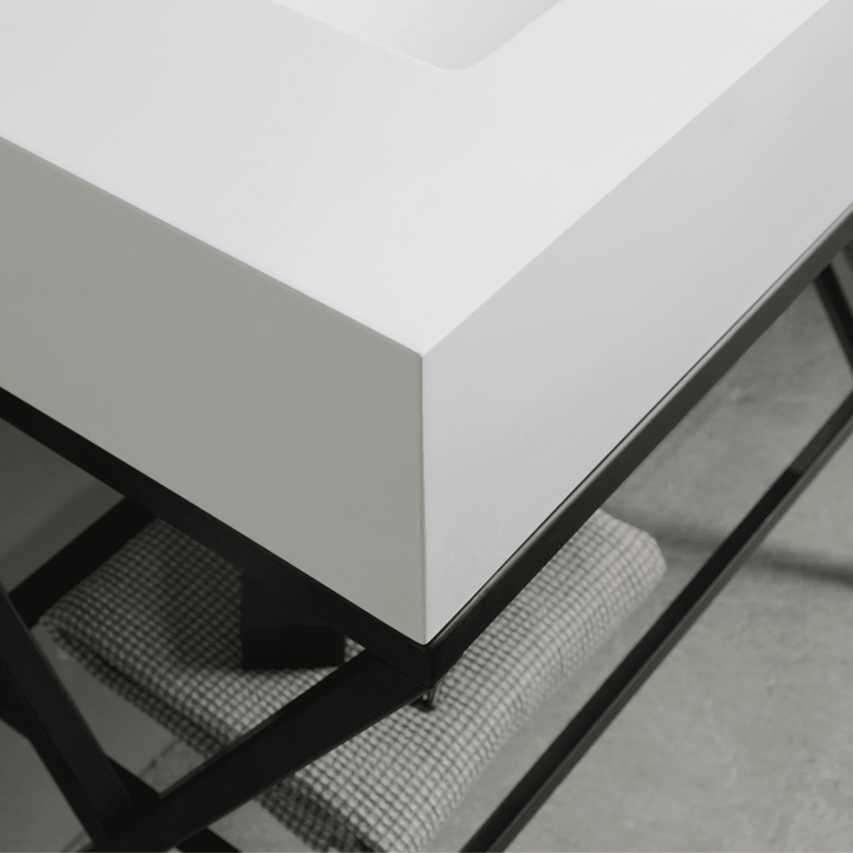 Mobile bagno a terra "Cartagena white" con specchio LED e mensola in vetro 80 cm - MondoViro