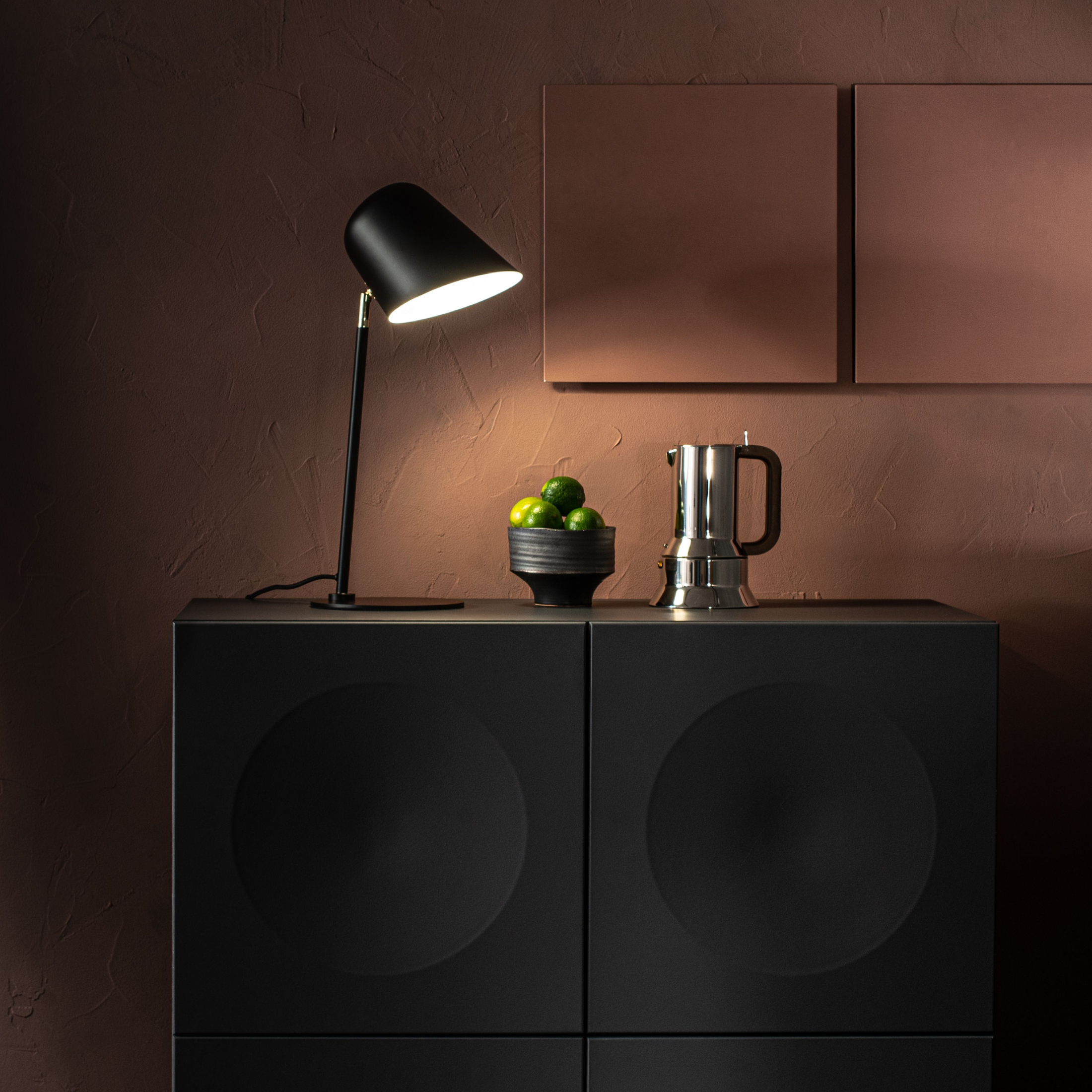 Lampada in metallo con paralume "Mirror" da terra e tavolo