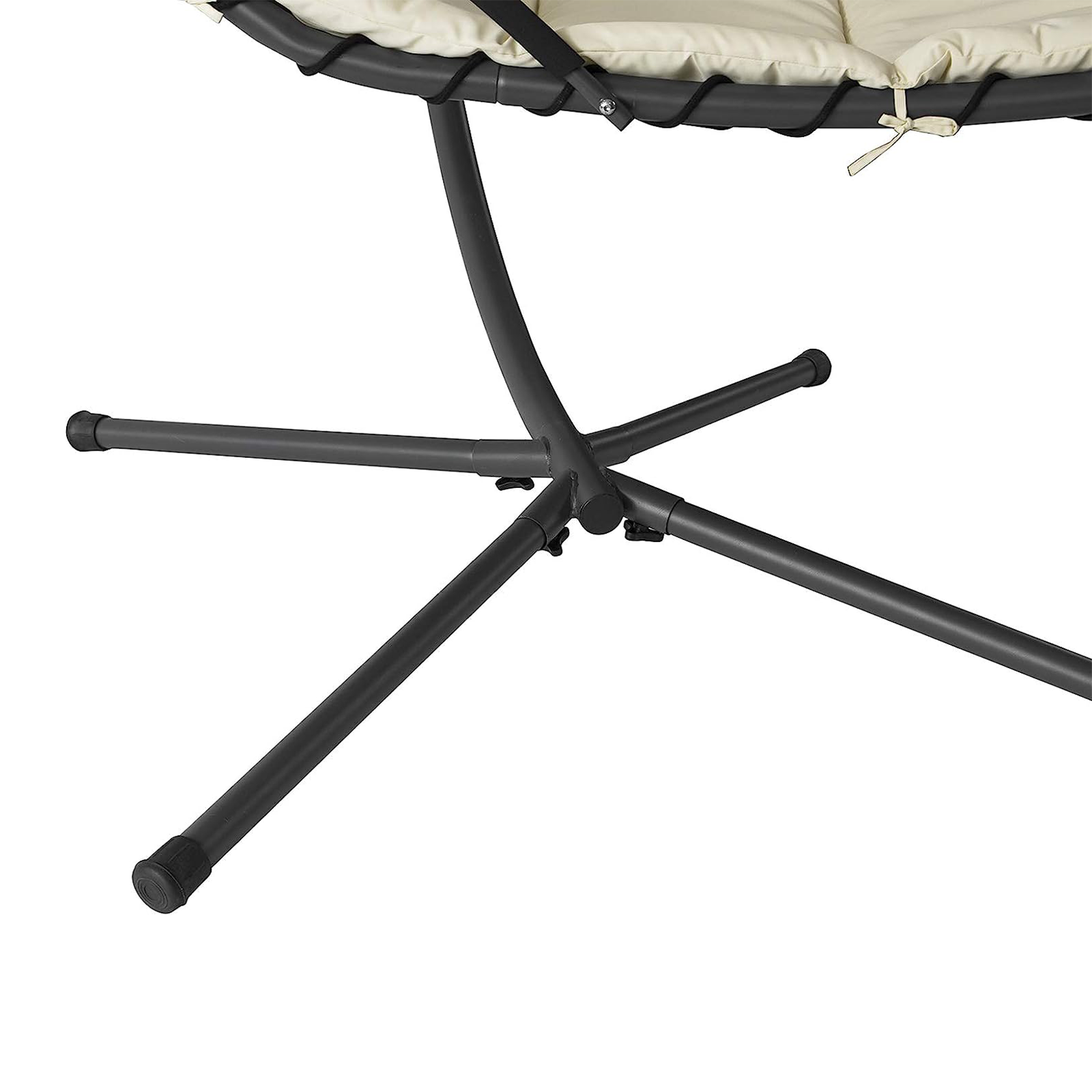 Lettino dondolo da giardino "Ground" in acciaio con cuscino e tettuccio cm 197x104 200h