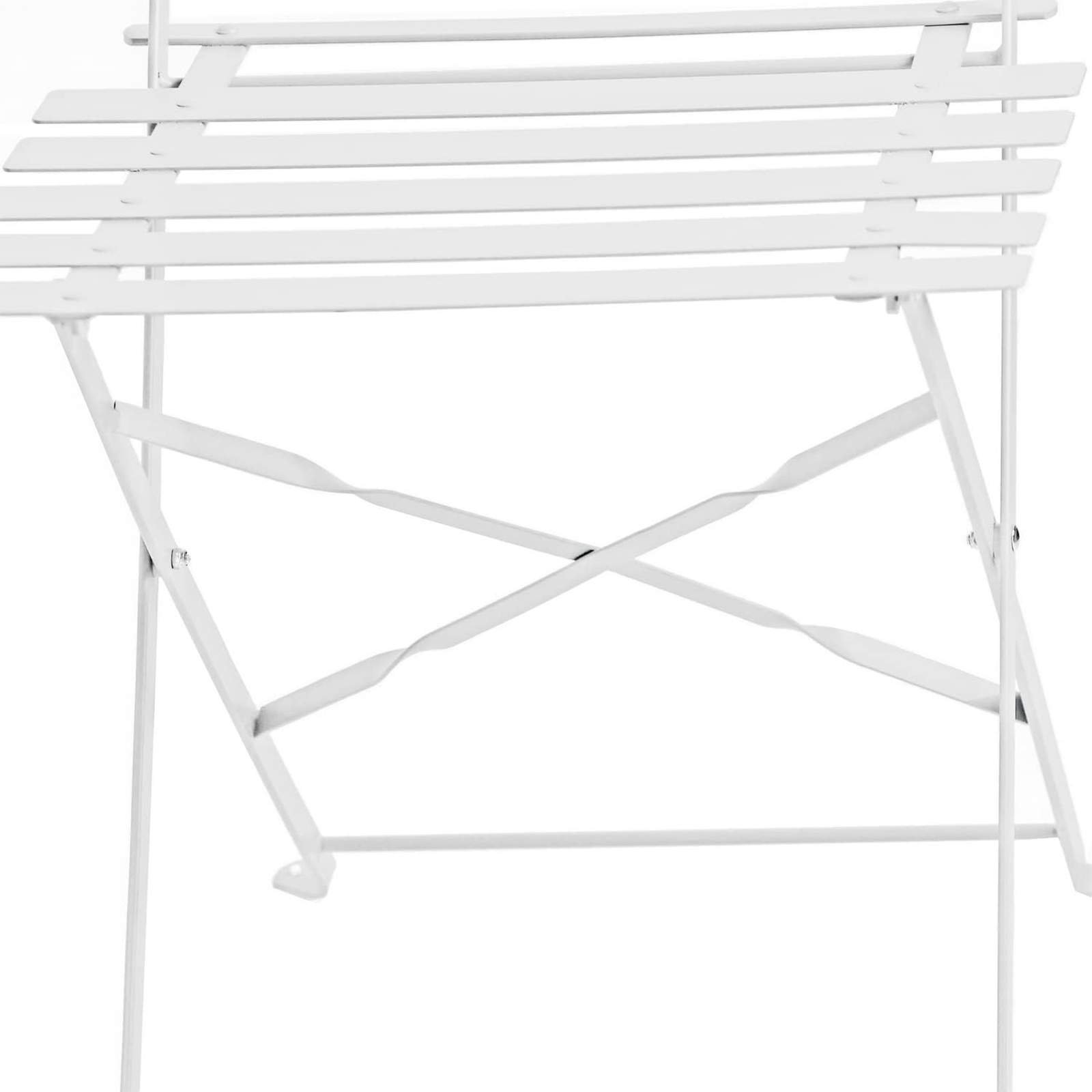 Set da pranzo in acciaio "Giotto" con 2 sedie + tavolo tondo pieghevole