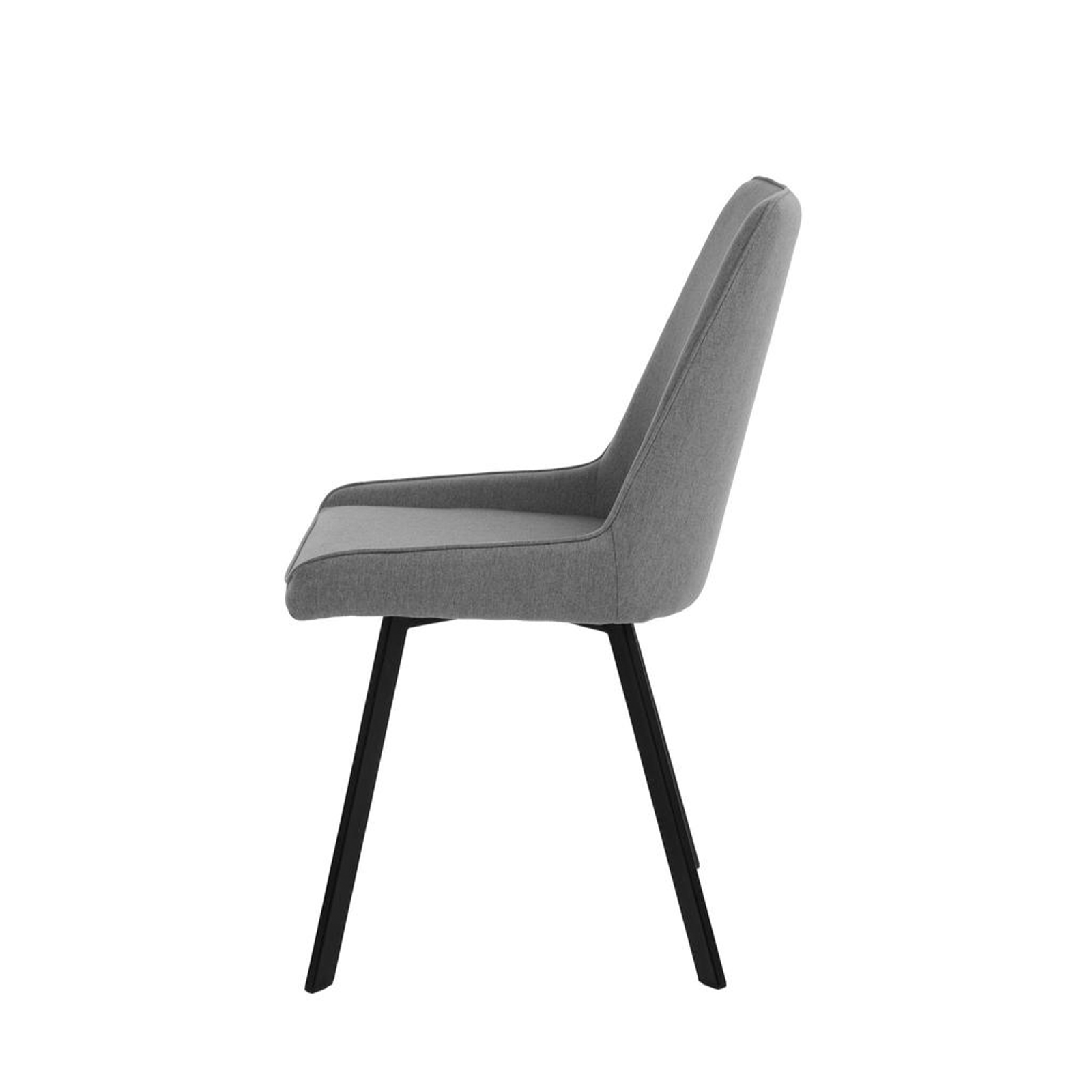 Set di sedie moderne in tessuto da soggiorno "Woody" con gambe in metallo cm 46x57 80h