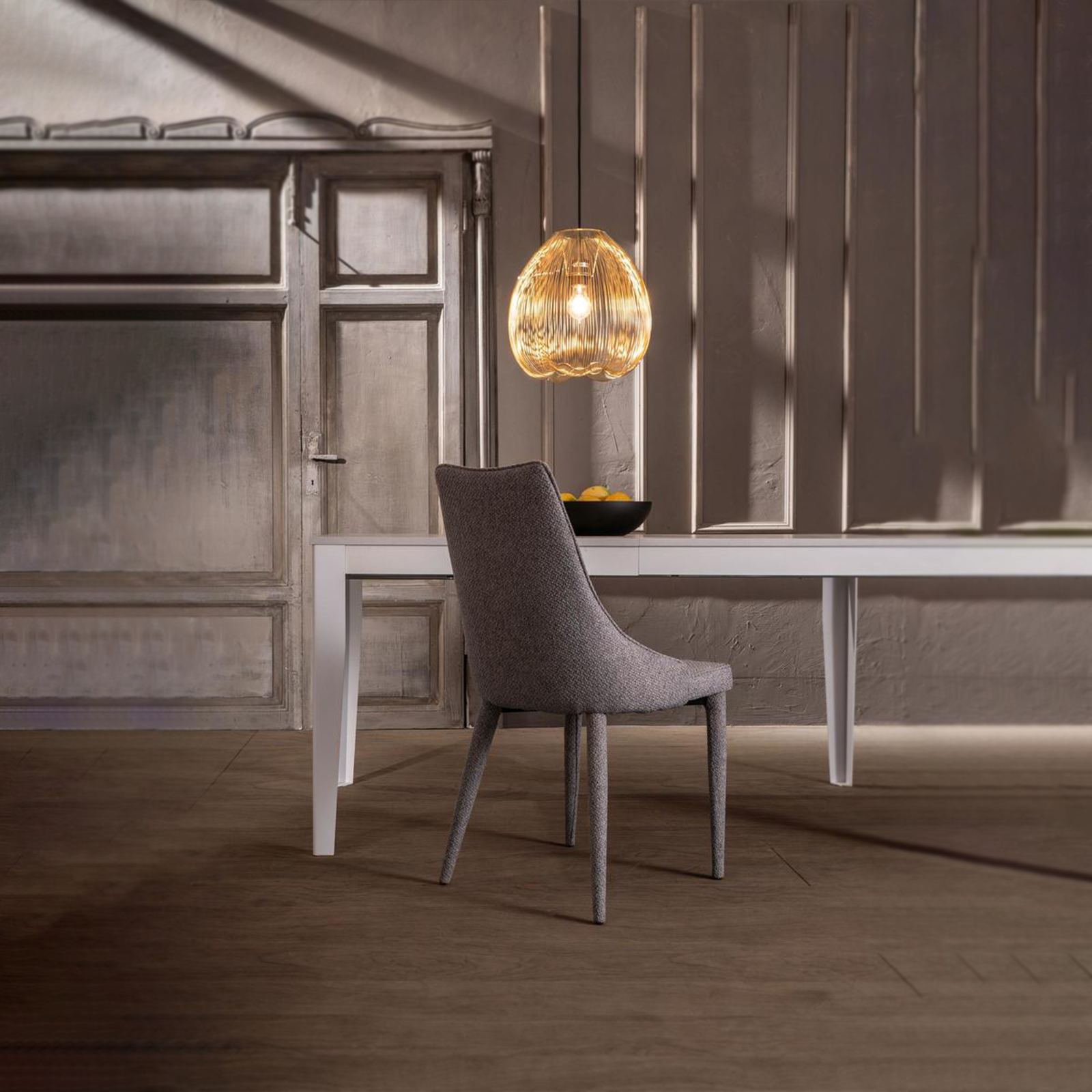 Set di sedie imbottite "Edera" poltrone moderne in tessuto cm 46x46 91h