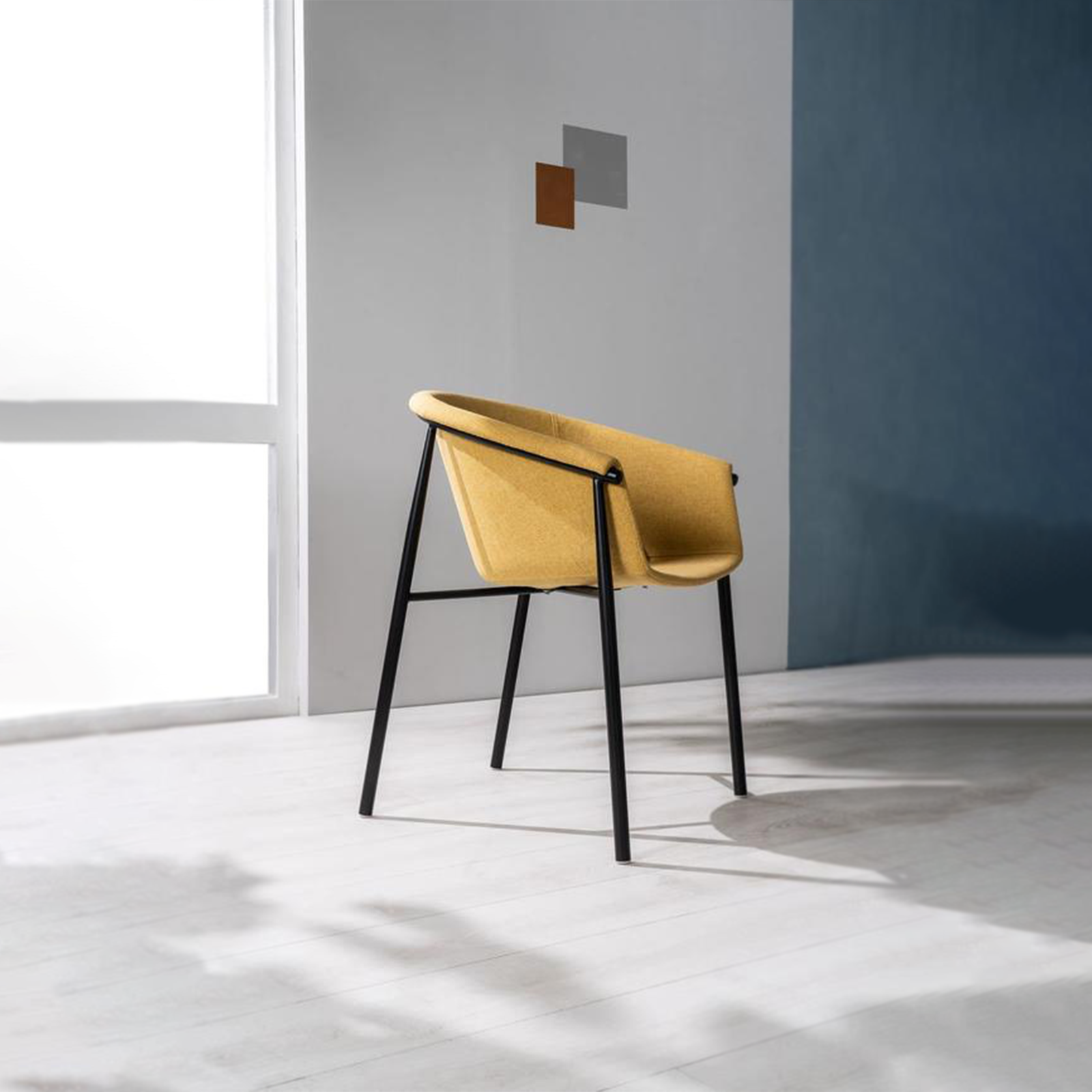 Set di sedie moderne in tessuto "Orchidea" eleganti con struttura in metallo verniciato