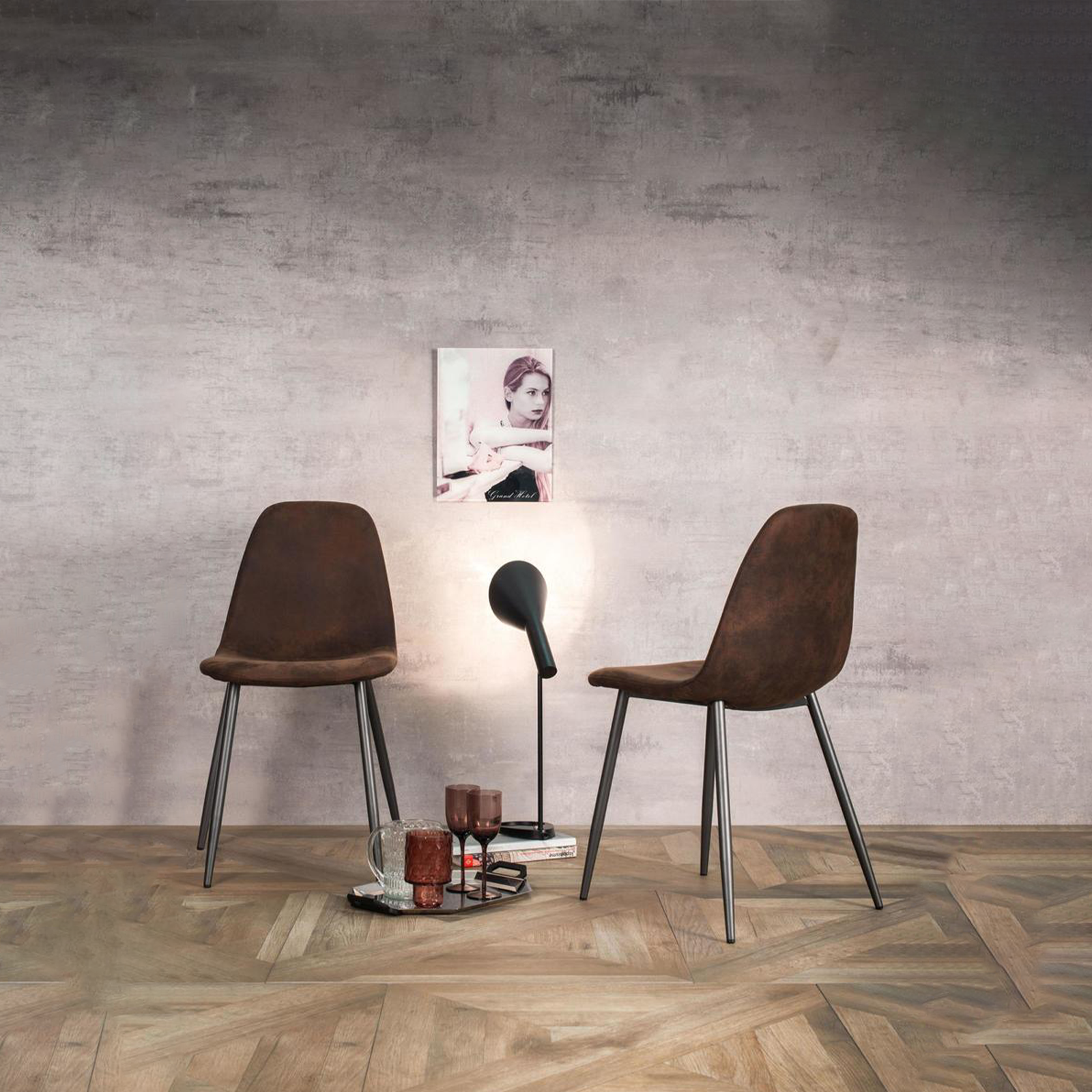 Set di sedie imbottite "Ginestra" moderni in similpelle cm 50x44 84h