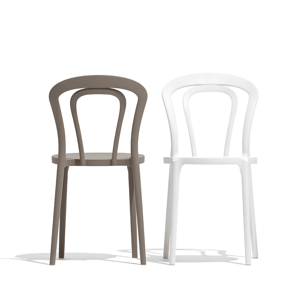 Set di sedie moderne "Caffè" in polipropilene impilabili per esterno e interno cm 53x53 83h - MondoViro