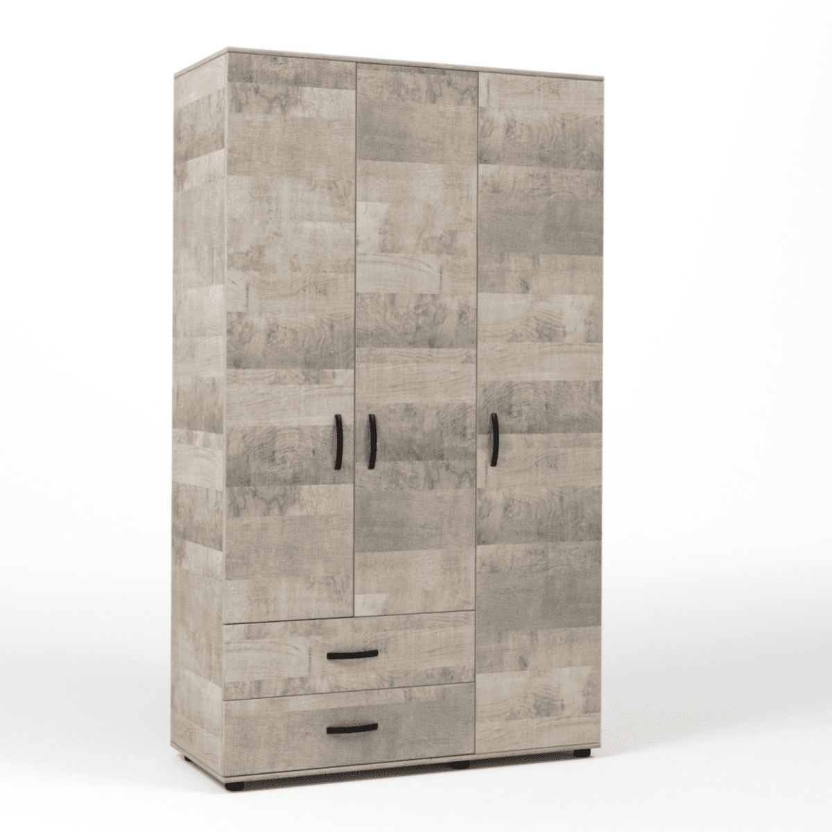 Armadio guardaroba moderno "Classy" in legno a 3 ante e 2 cassetti cm 120x52 205h - MondoViro