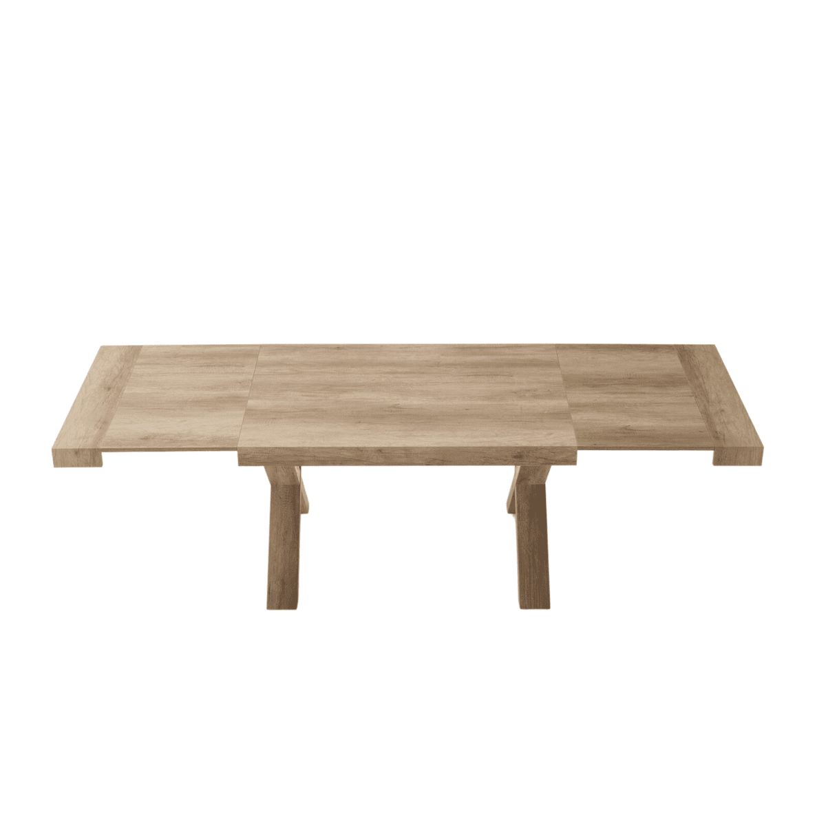 Tavolo allungabile da pranzo "Barton" con allunghe in laminato effetto legno cm 160/260x90 76h - MondoViro