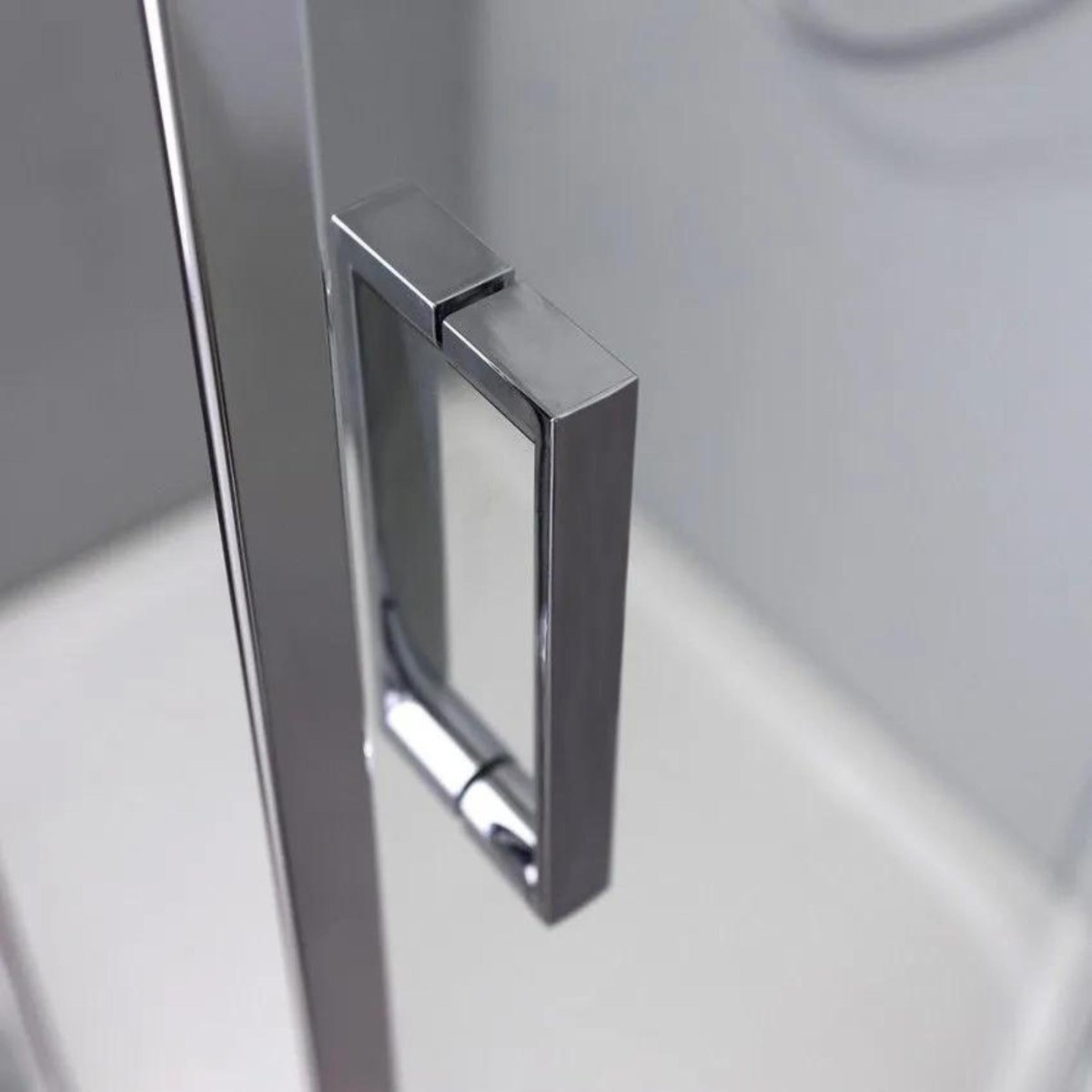 Box doccia moderno con profilo piatto "Ferrara Two" in vetro temperato e alluminio - MondoViro