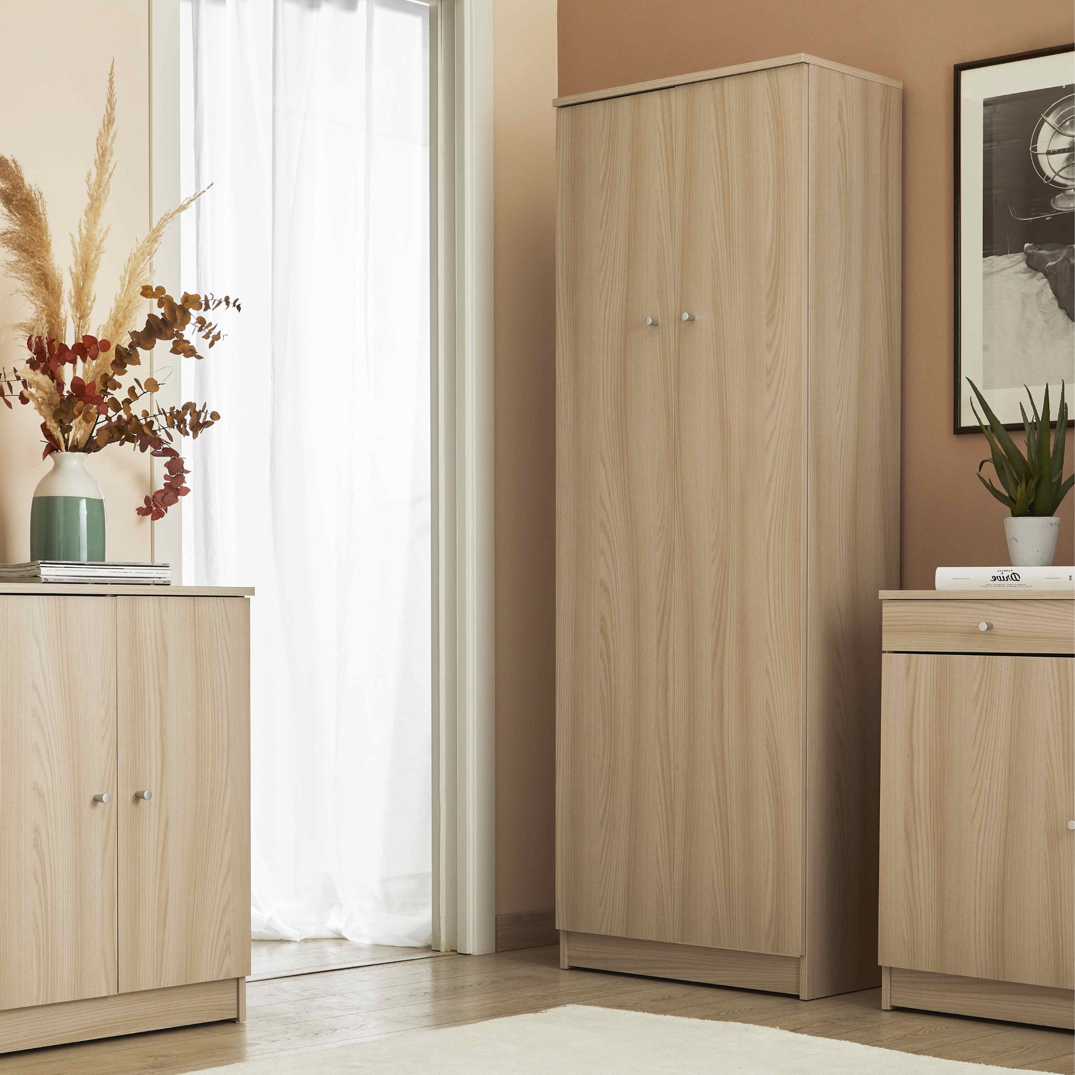Mobile con 2 ante in legno "Gioia" moderno da ingresso cm 62x34 183h