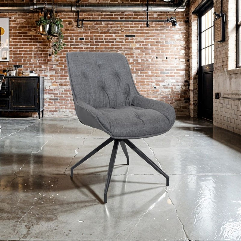 Set di sedie da pranzo "Agora" imbottite in ecopelle con gambe in metallo nere cm 58,5x66,5 87h