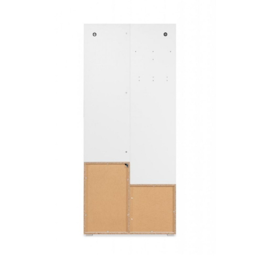 Mobile da ingresso “Image” bianco con specchio incluso e 3 ganci appendiabiti cm 85x37 195h