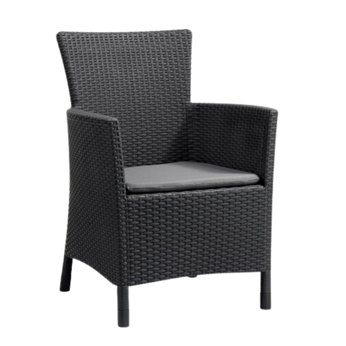 Poltrona in rattan con cuscino da seduta "Iowa" da giardino cm 60x62 89h
