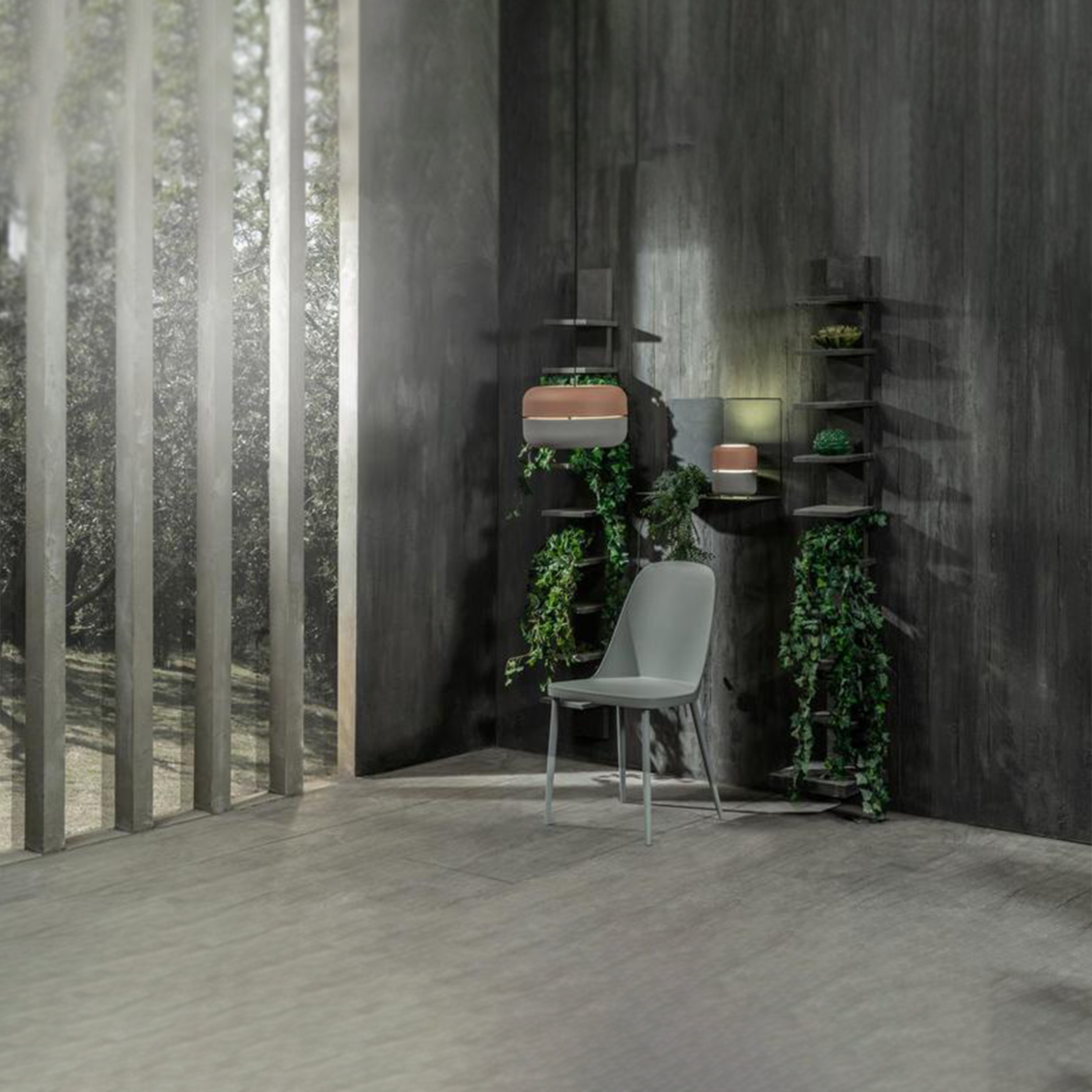 Set di sedie moderne in polipropilene "Paola" con gambe in metallo verniciato