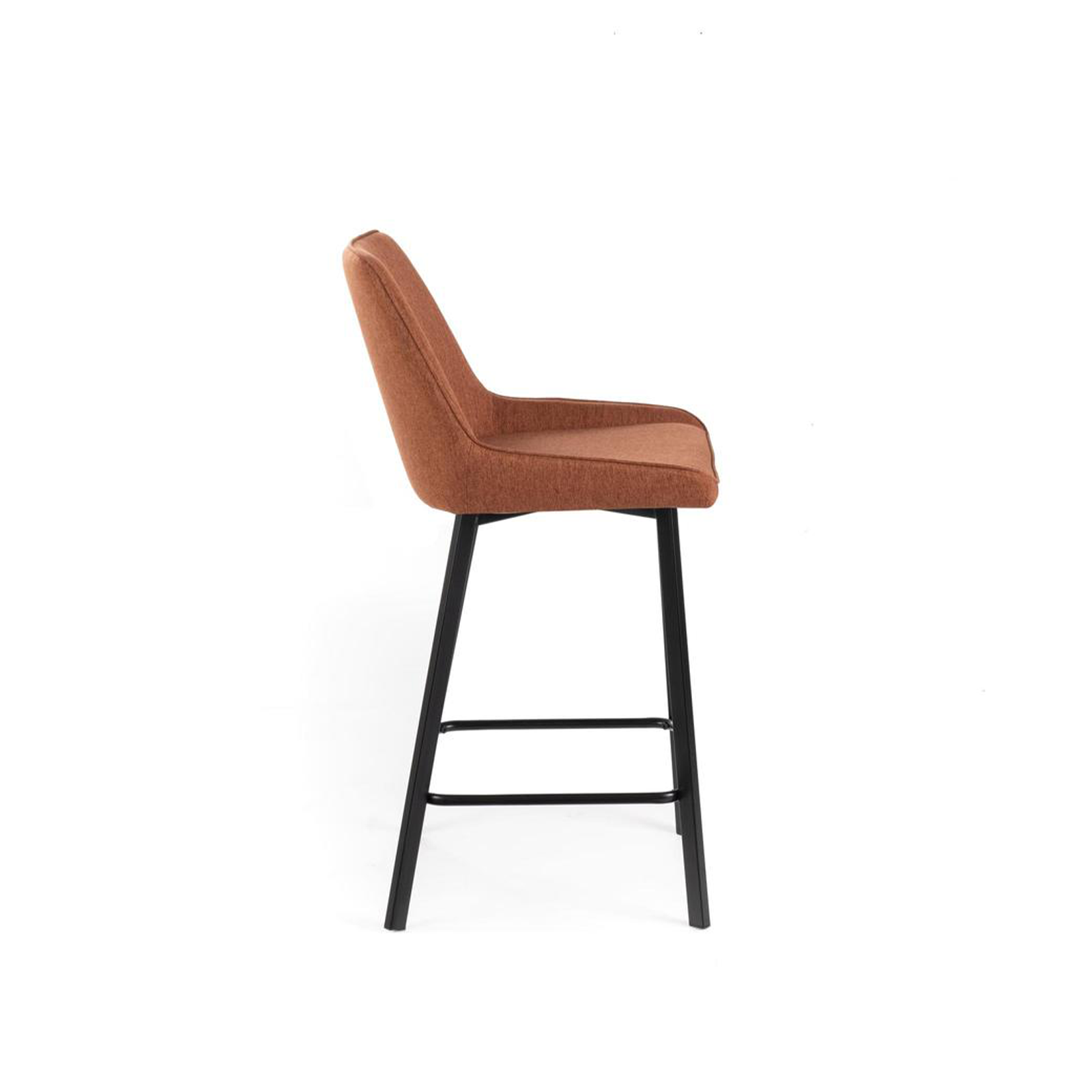 Set di sgabelli alti "Fox" in tessuto imbottito con poggiapiedi cm 44x50 94h