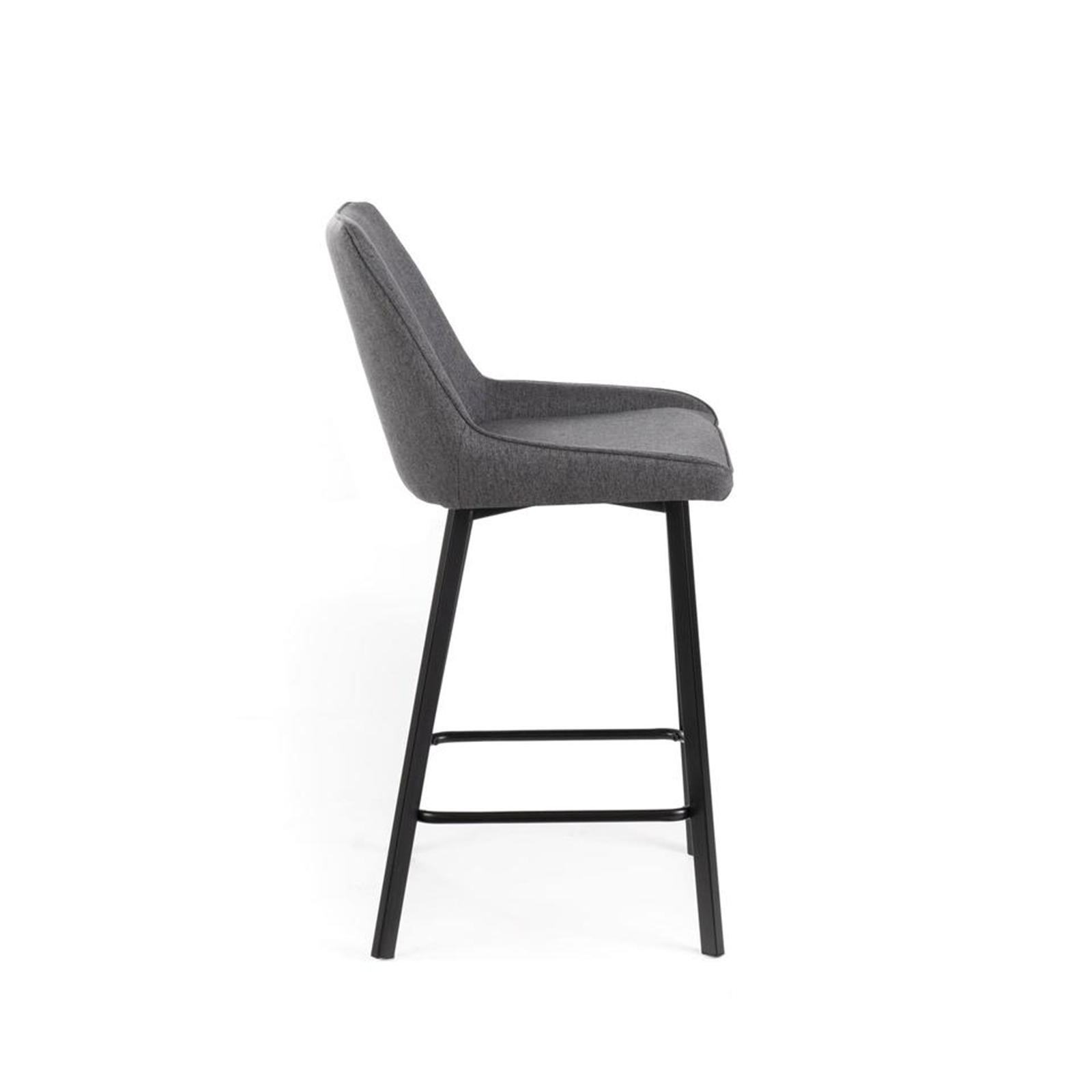 Set di sgabelli alti "Fox" in tessuto imbottito con poggiapiedi cm 44x50 94h