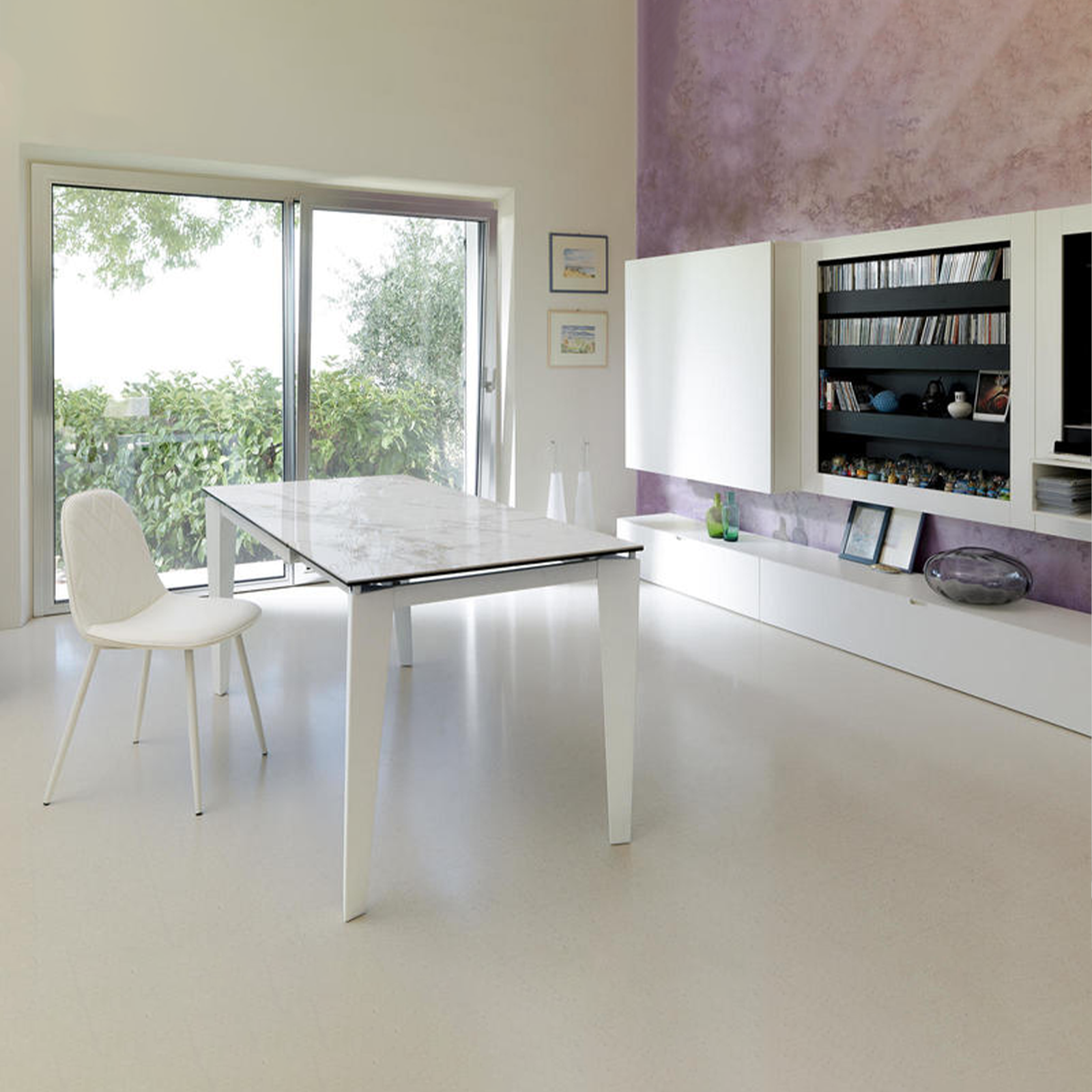 Tavolo moderno allungabile "Fast" con piano in ceramica su vetro temperato