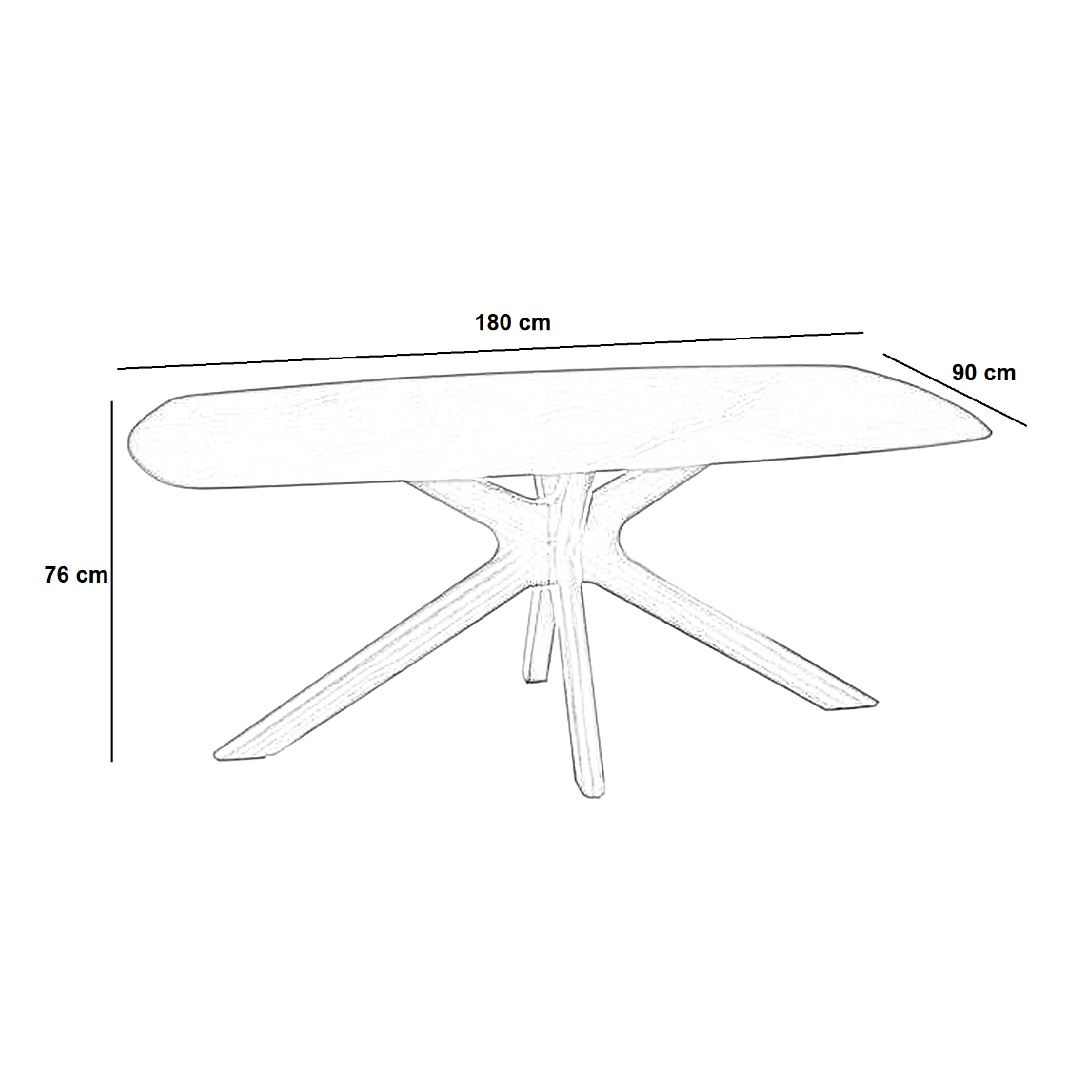 Tavolo moderno in ceramica "Item" fisso da soggiorno effetto marmo