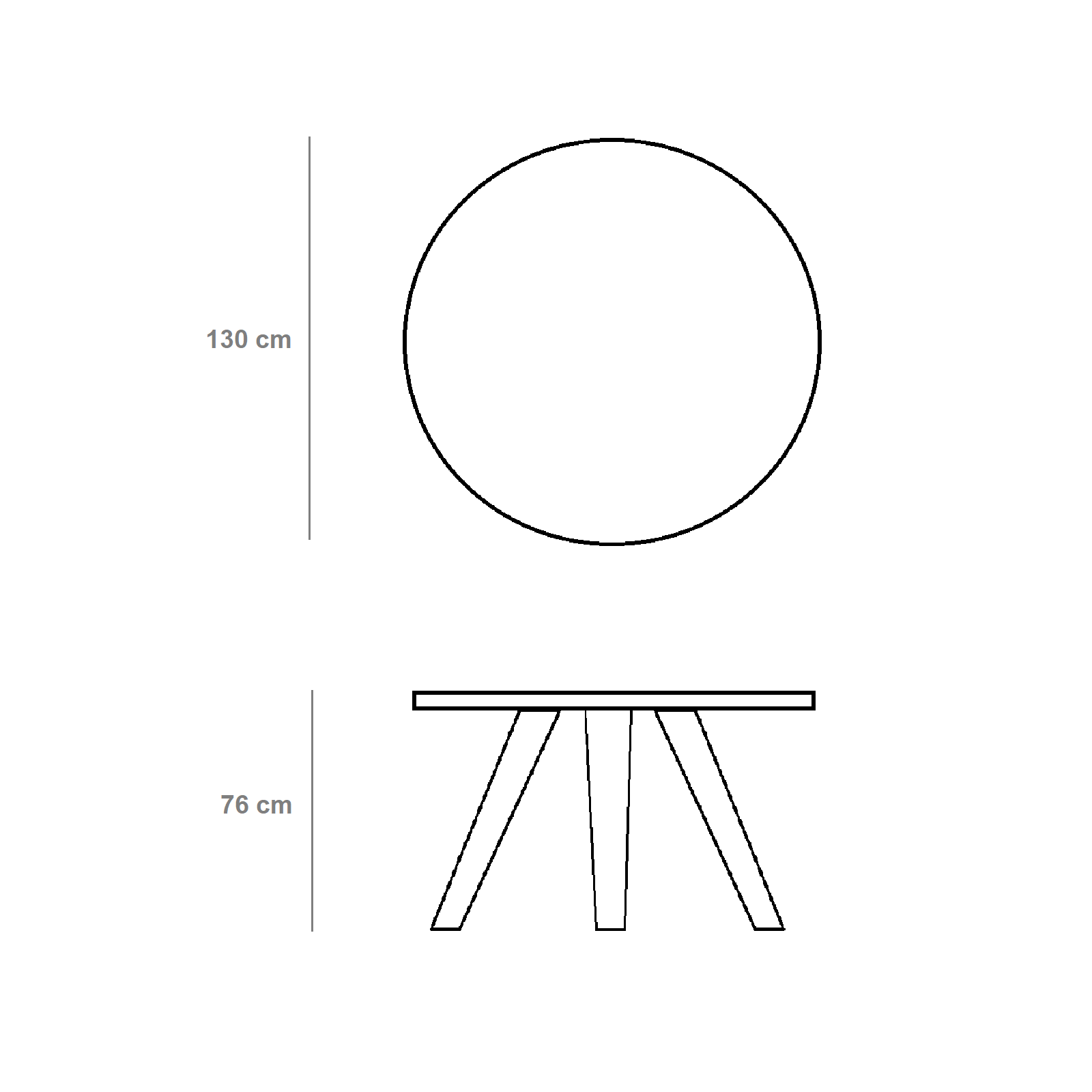 Tavolo tondo in legno "Dorian" gambe in metallo cm 130x130 76h