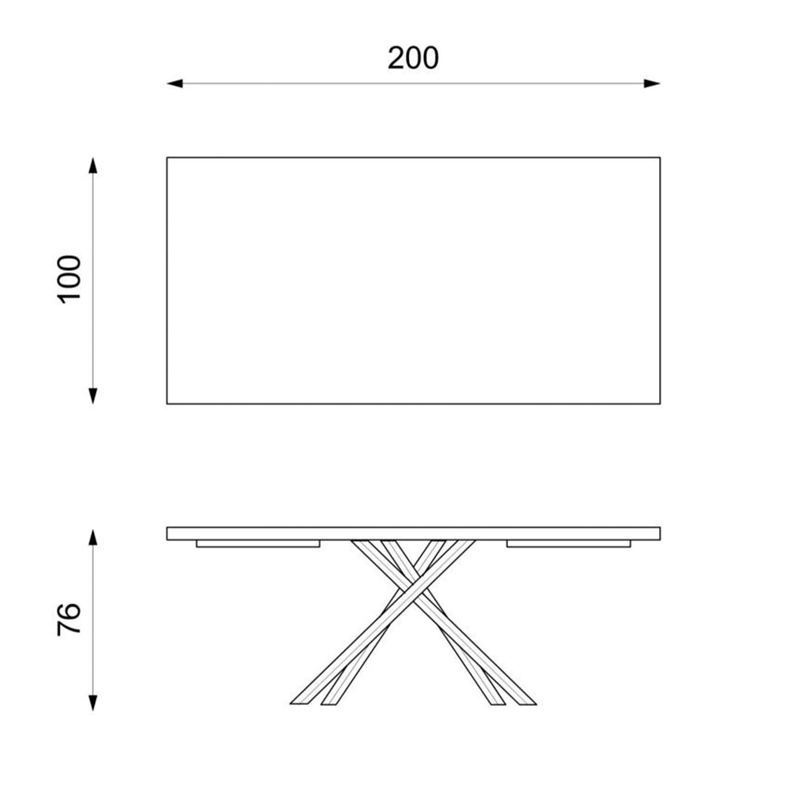 Tavolo allungabile "Théodore" piano in legno e gambe in metallo cm 200/300x100 76h
