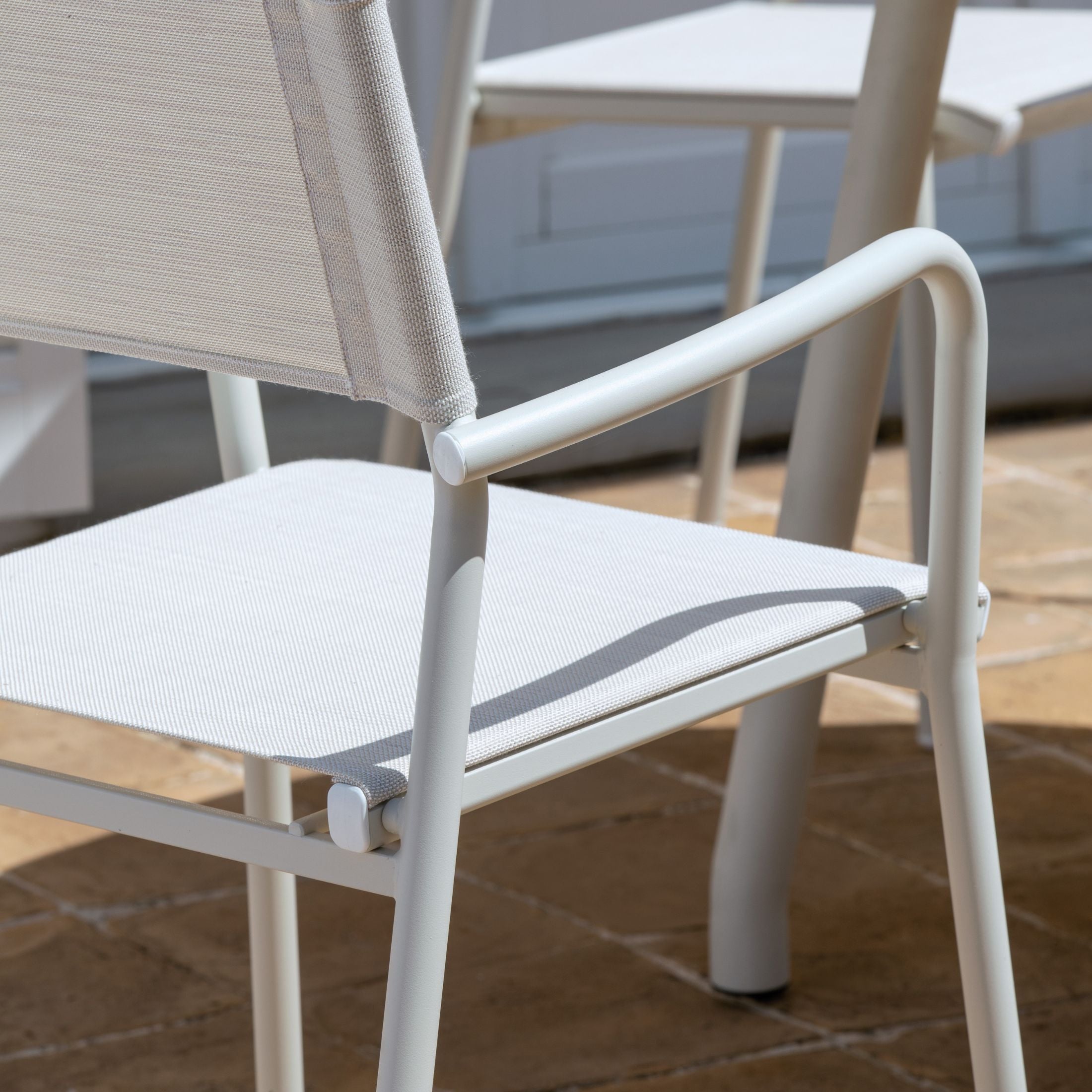 Set di sedie con seduta e schienale in telo "Emma" da giardino impilabili cm 59x56 83h