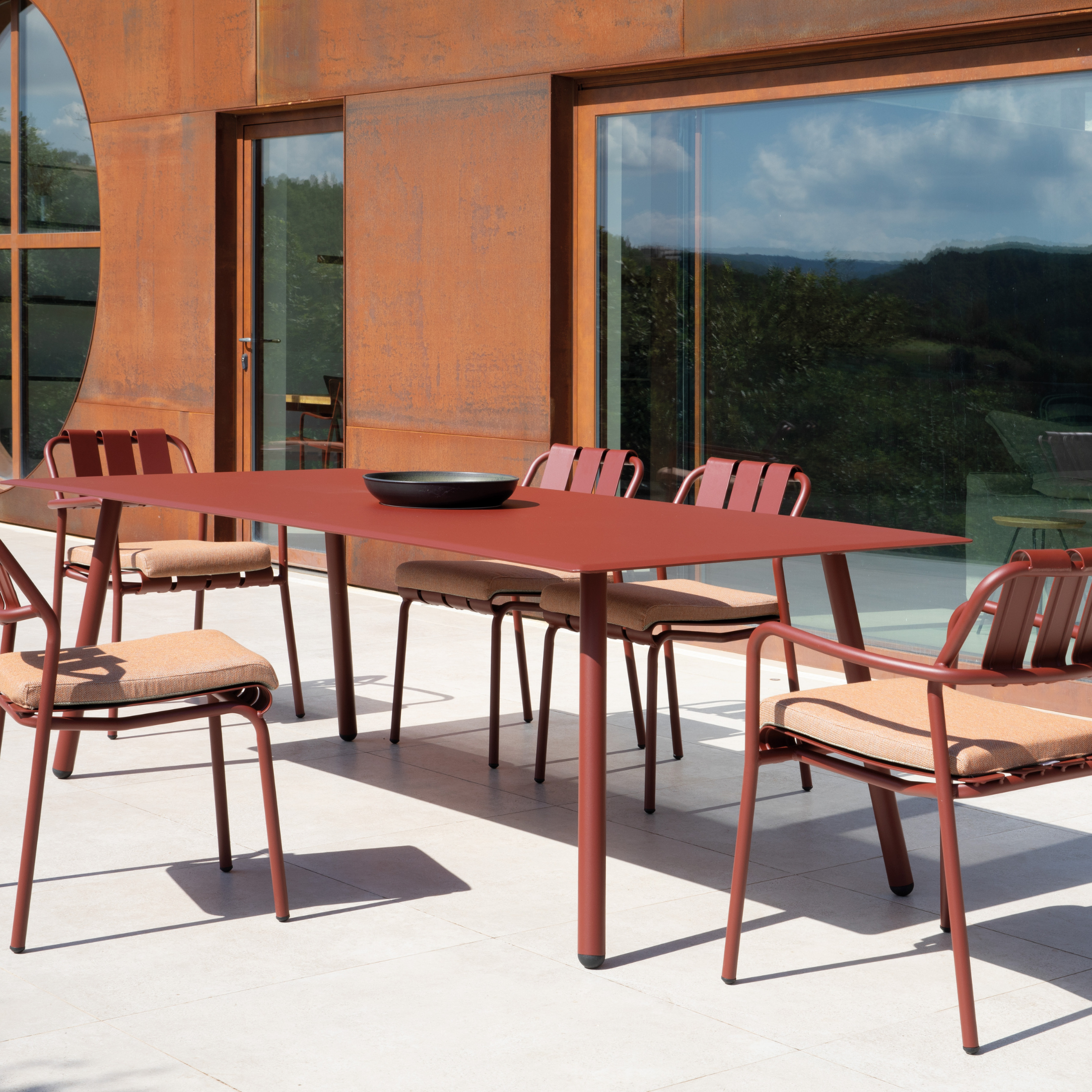 Tavolo rettangolare in alluminio "Verdea" da pranzo per giardino cm 220x100 75h