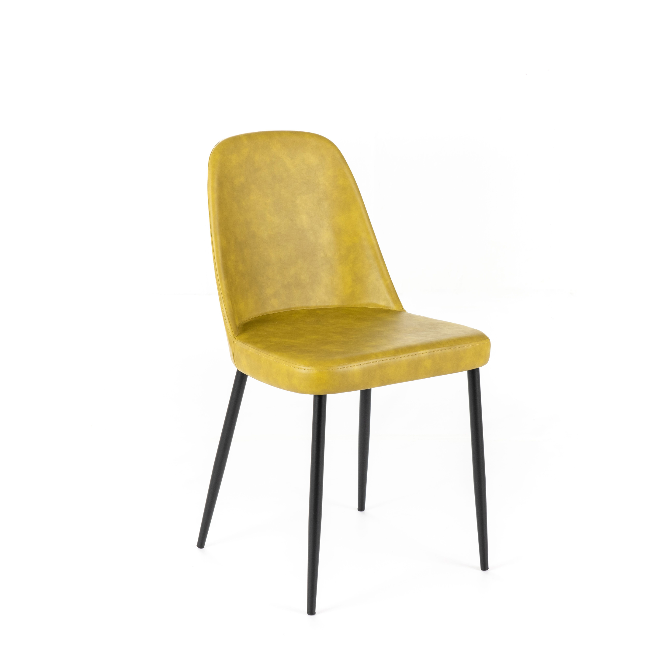 Set di sedie moderne da pranzo "Damasco" imbottite in similpelle soft touch