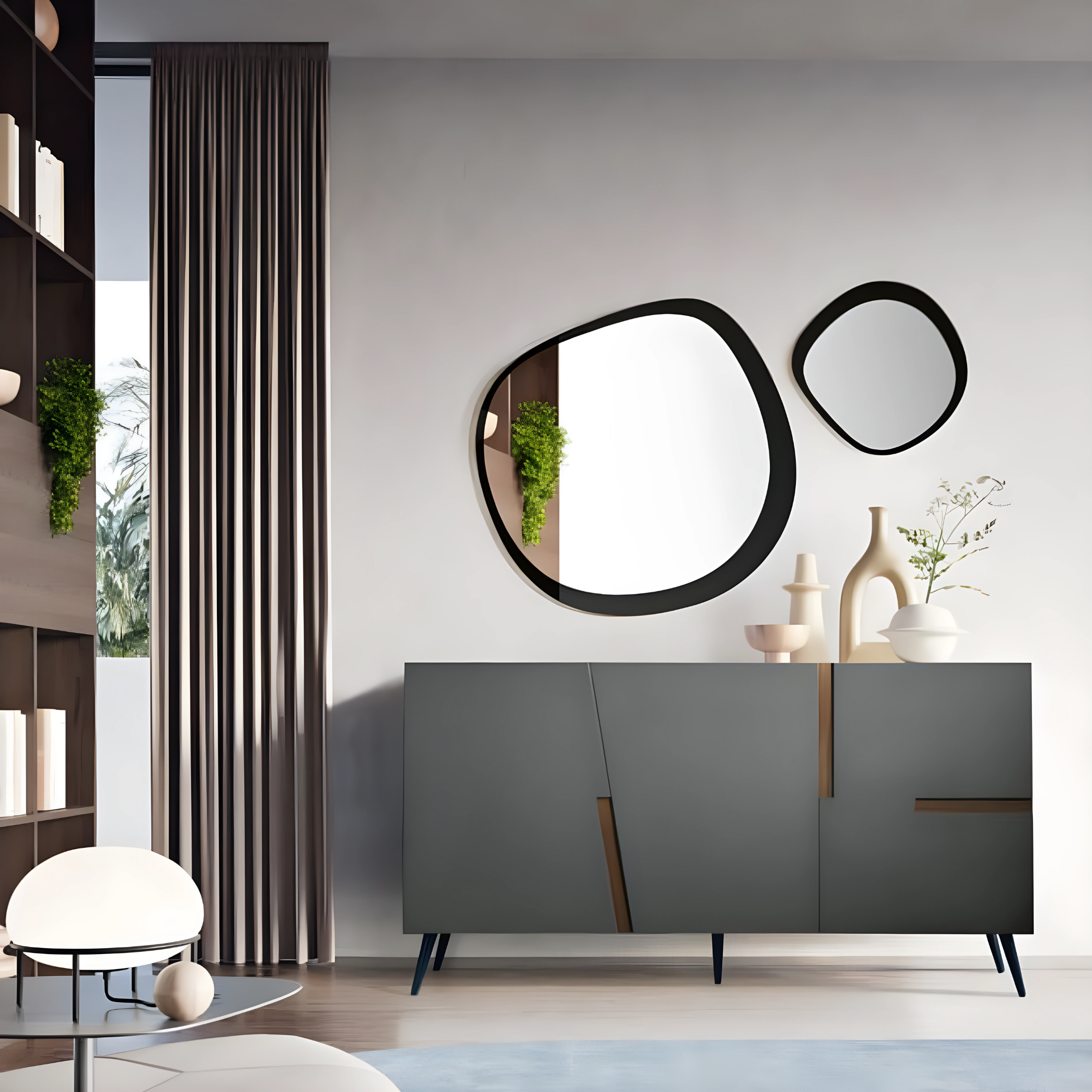 Madia 3 ante moderna già assemblata "Toledo" in nobilitato cm 160x50 89h