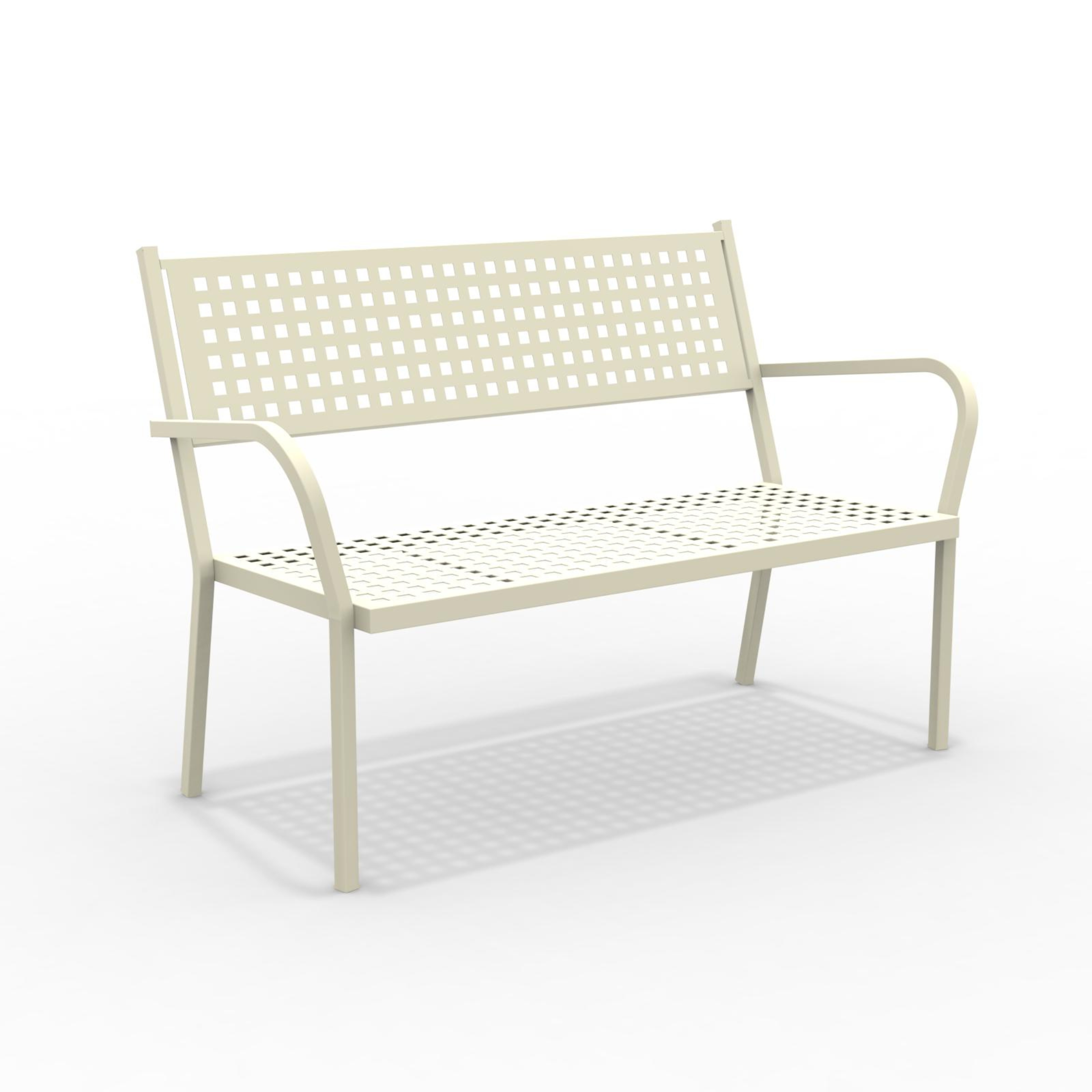 Panca in metallo da giardino "Alice1" divano impilabile con braccioli cm 148x53 85h