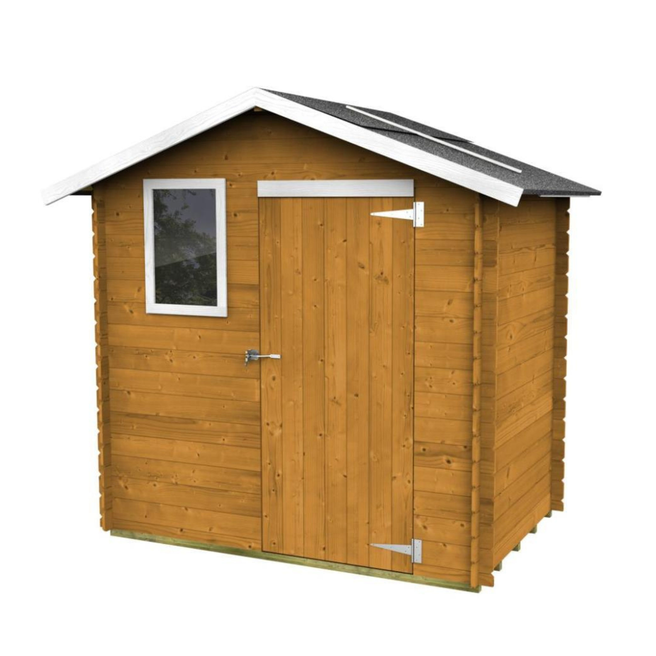 Casetta in legno da giardino "Kreta" porta singola cieca con finestra cm 198x130 205h