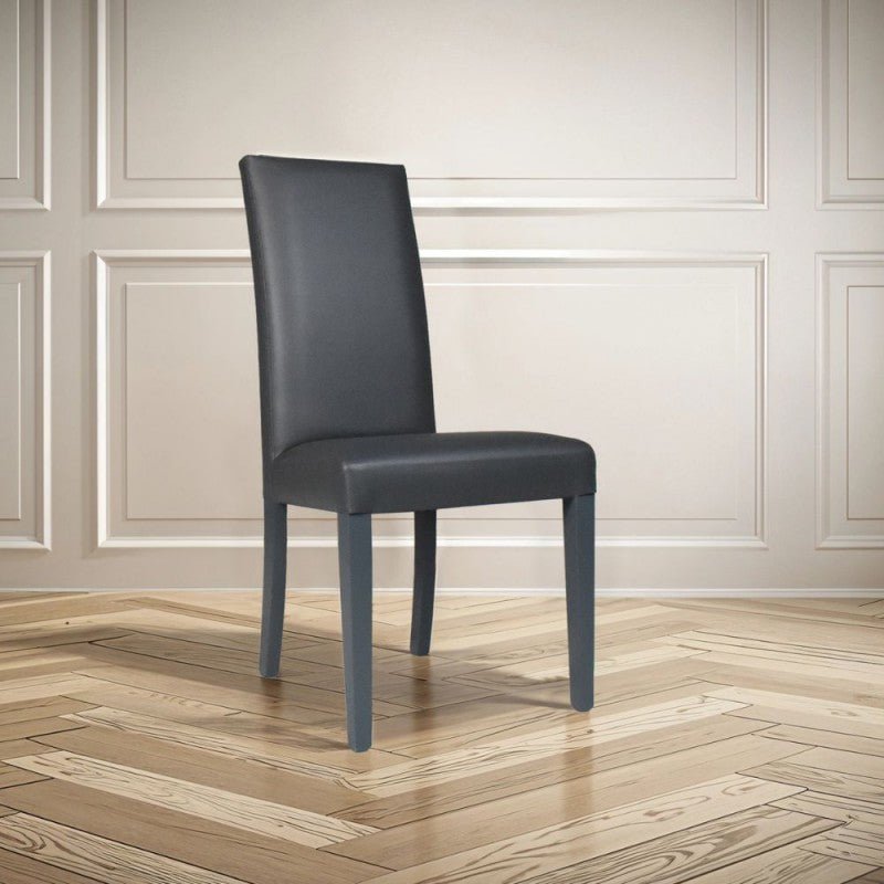 Set di sedie da pranzo "Nancy" imbottite in ecopelle con gambe in legno cm 47x47 101h - MondoViro