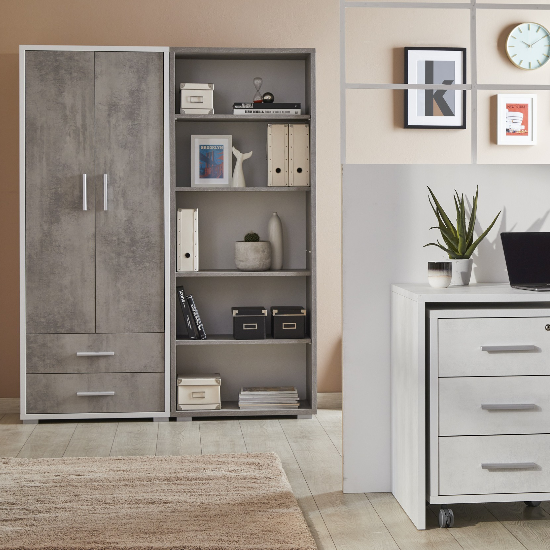 Mobile libreria a giorno "Lila" 5 ripiani in legno cm 71x41 199h