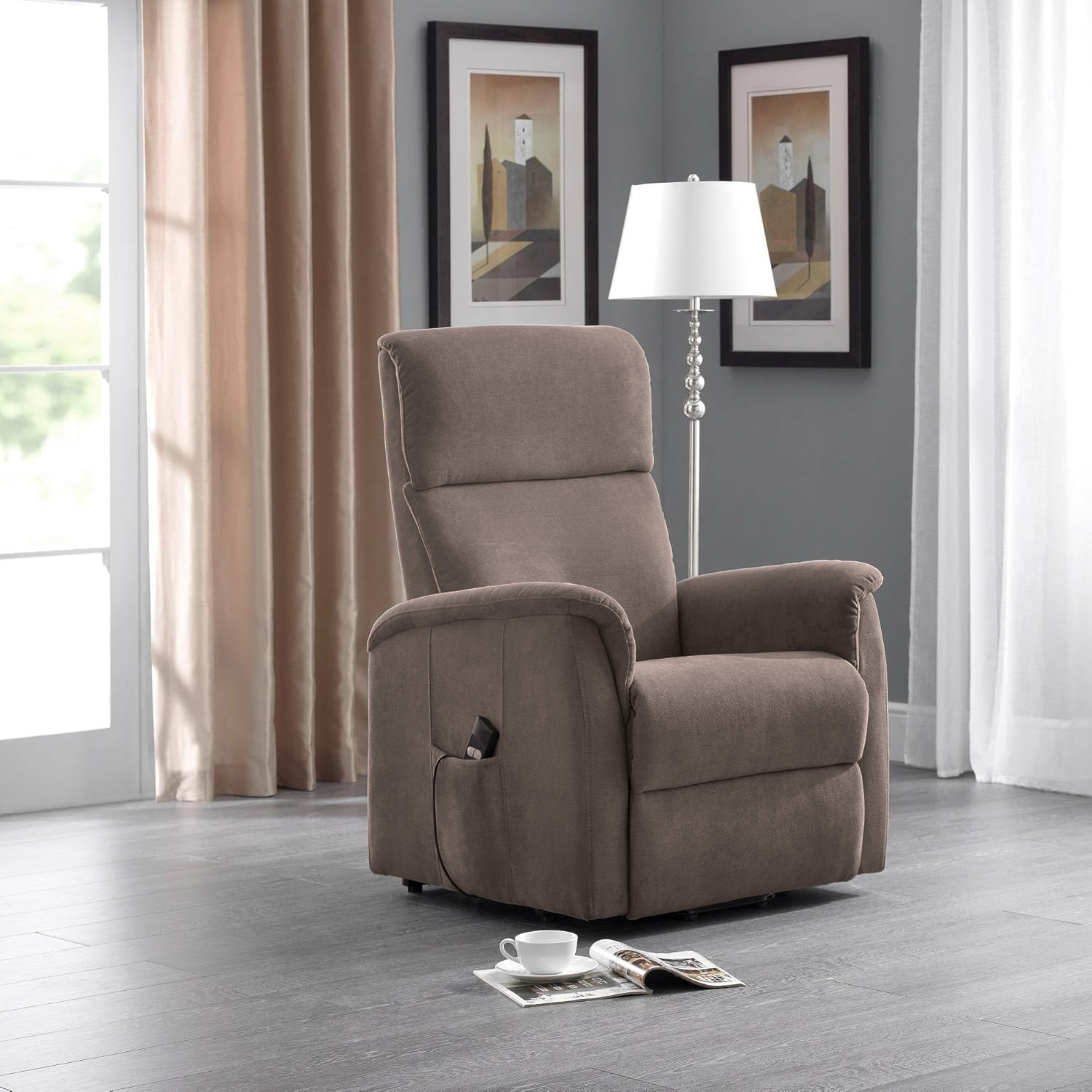 Poltrona reclinabile "Relax" funzione alzapersona in tessuto enjoy cm 66x90 97h